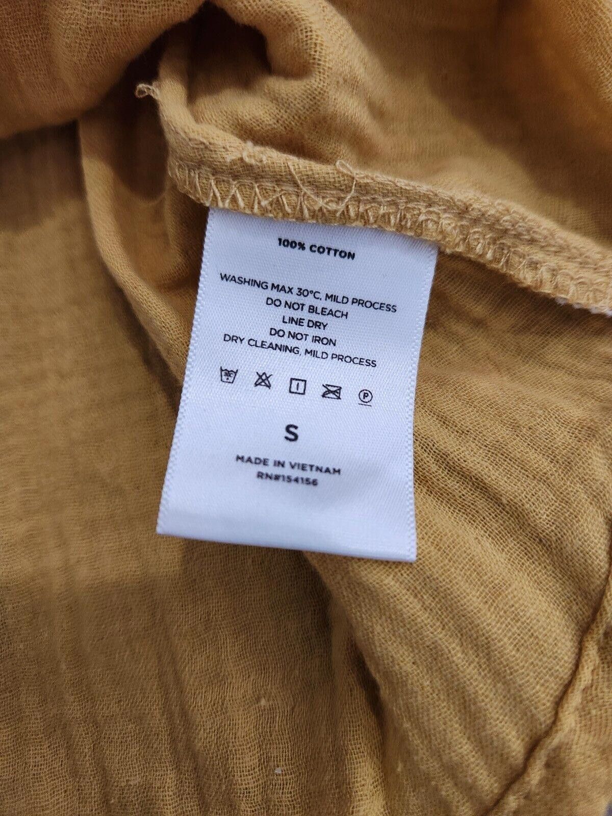 Designer Mote Shirt Small Mustard Yellow Long Sleeve Button Down Size S / US 4 / IT 40 - 4 Thumbnail