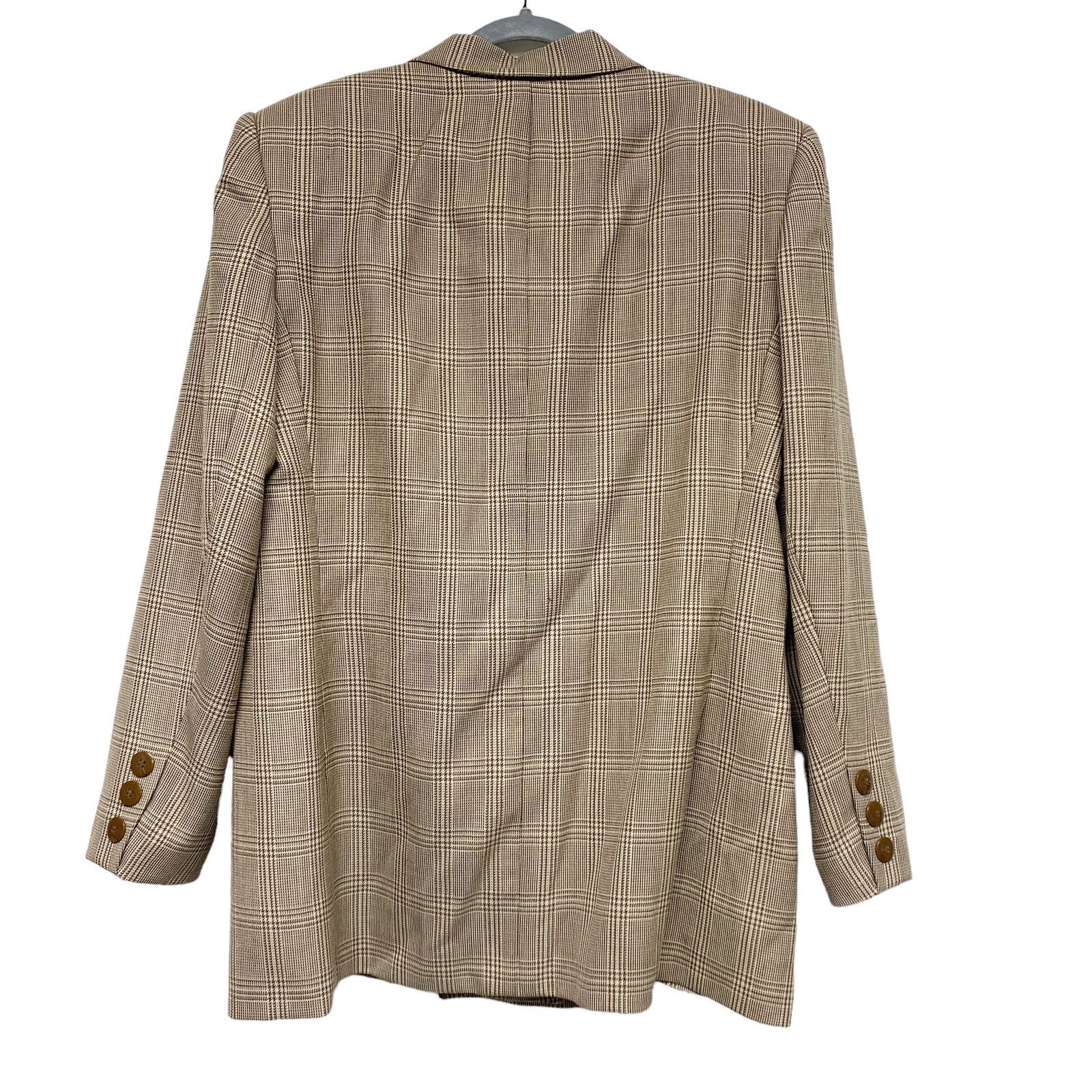 Vintage Vintage Giorgio Saint Angelo Houndstooth Plaid Wool Blazer Size XL / US 12-14 / IT 48-50 - 6 Thumbnail