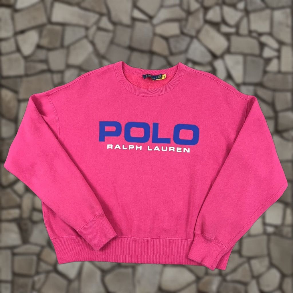 Polo Ralph Lauren Polo Ralph Lauren Sweatshirt Womens Medium Pink Logo Spellout Crew Neck Pullover Size M / US 6-8 / IT 42-44 - 1 Thumbnail