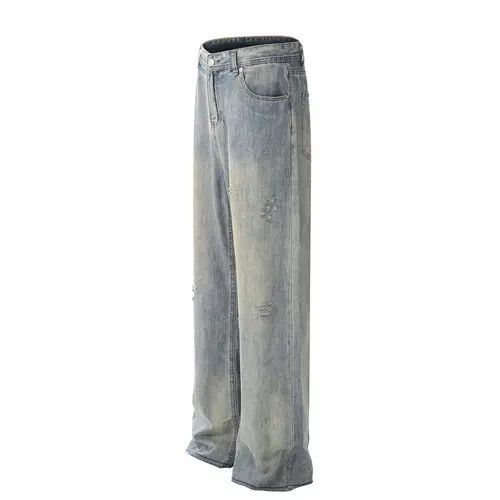 Jean Men's punk trend distressed raw edge jeans Size US 32 / EU 48 - 8 Thumbnail
