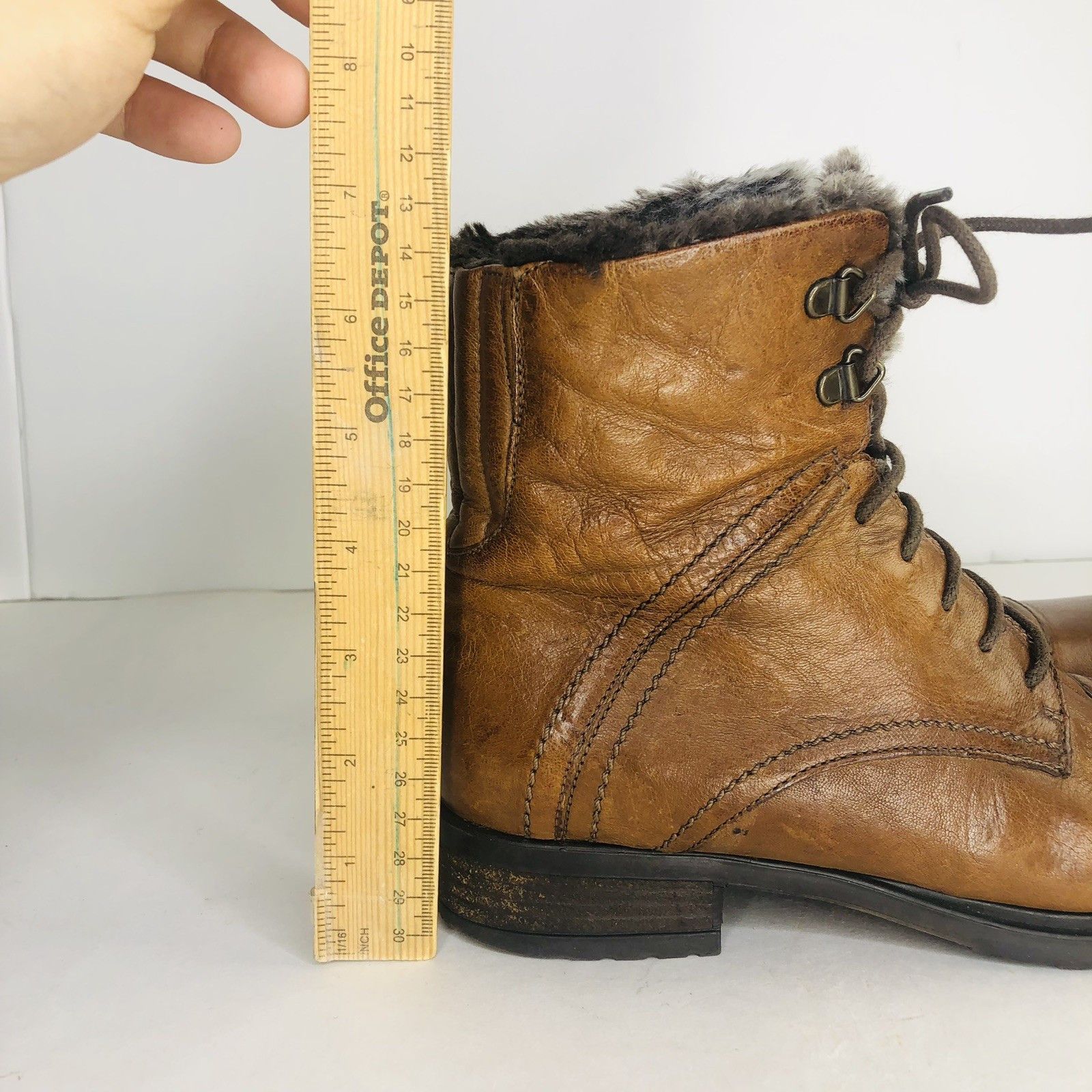 Clarks CLARKS COMBAT BROWN SUPPLE LEATHER BOOTS WOMENS Sz 6 1/2 Size US 6.5 / IT 36.5 - 8 Thumbnail