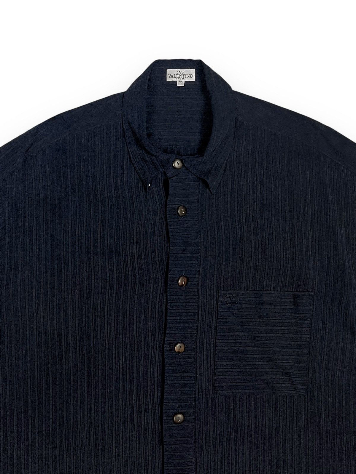Valentino Valentino Plisse Texture Vintage Button Down Size US XL / EU 56 / 4 - 2 Thumbnail