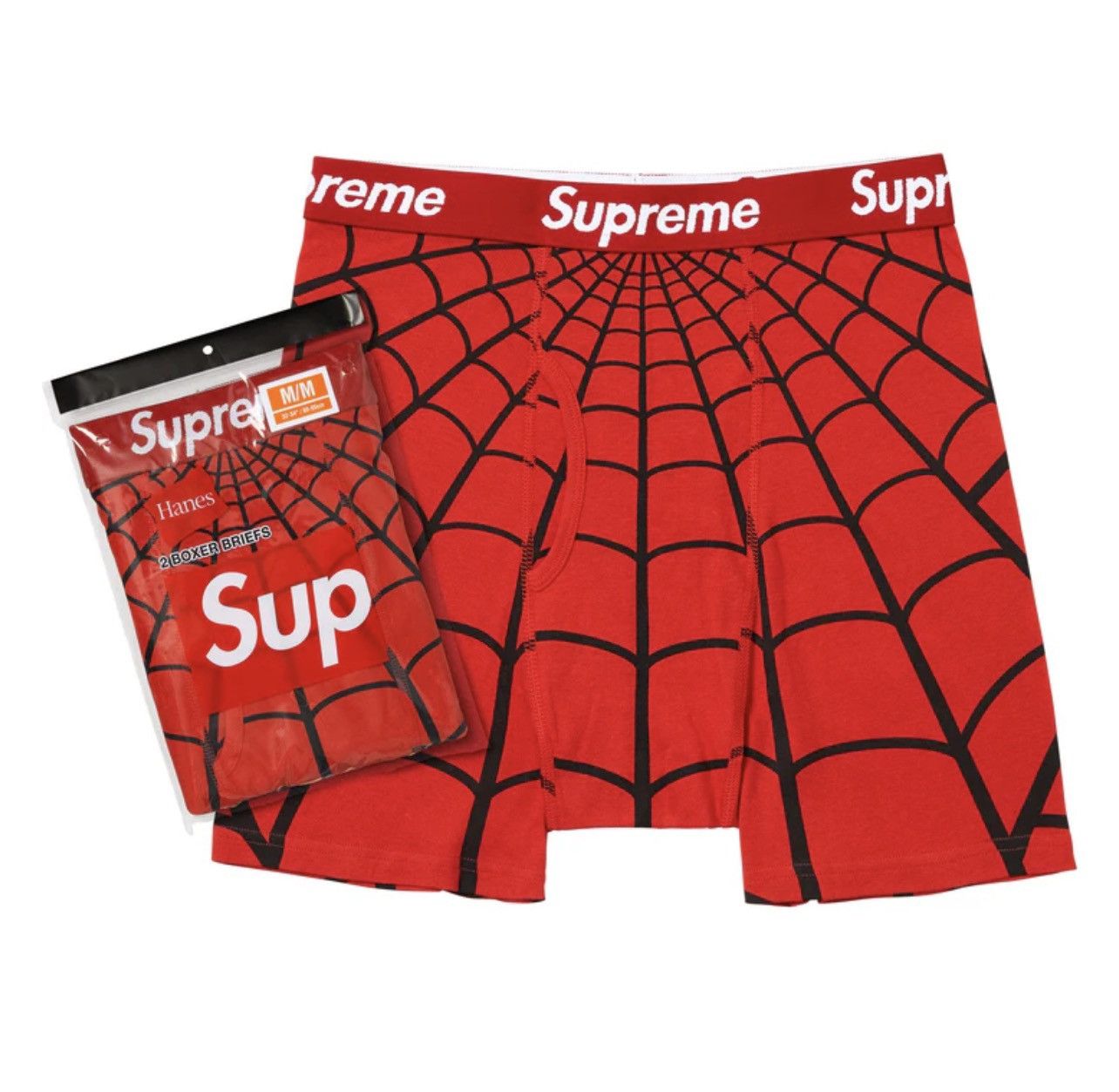 Supreme S Supreme Marvel Spider Man Web hanes Boxer Briefs Pack Red Size US 30 / EU 46 - 2 Thumbnail