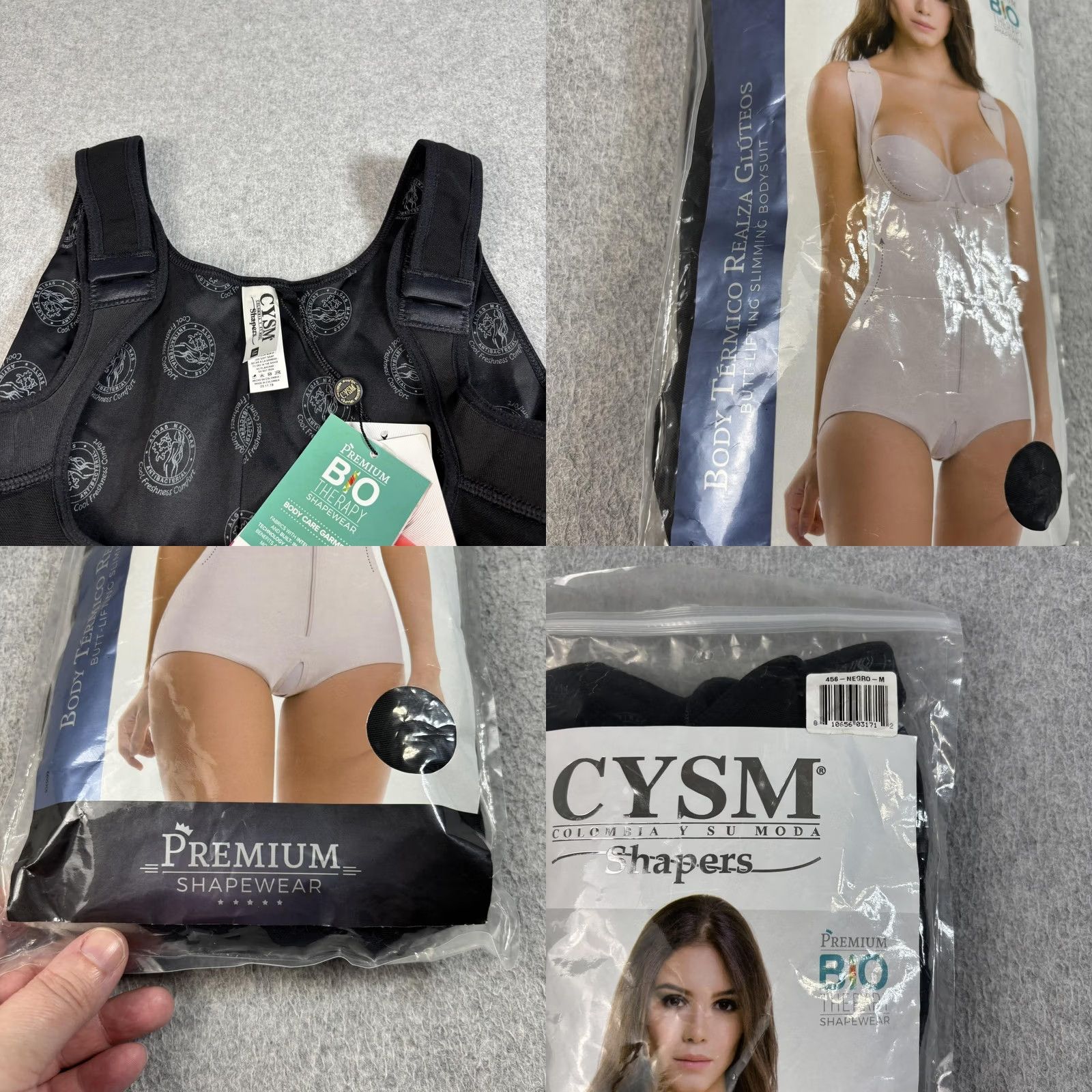 Vintage Cysm Butt Lifting Bodysuit Womens M Black Shapewear BIO Therapy Extra Firm Compression 456 Size M / US 6-8 / IT 42-44 - 8 Thumbnail