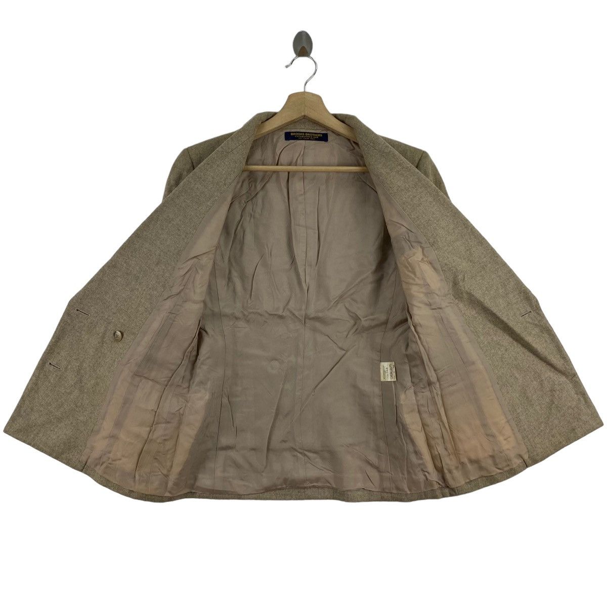 Brooks Brothers × Vintage Vintage BROOKS BROTHERS Beige Wool Blazer Coat Size S / US 4 / IT 40 - 3 Thumbnail