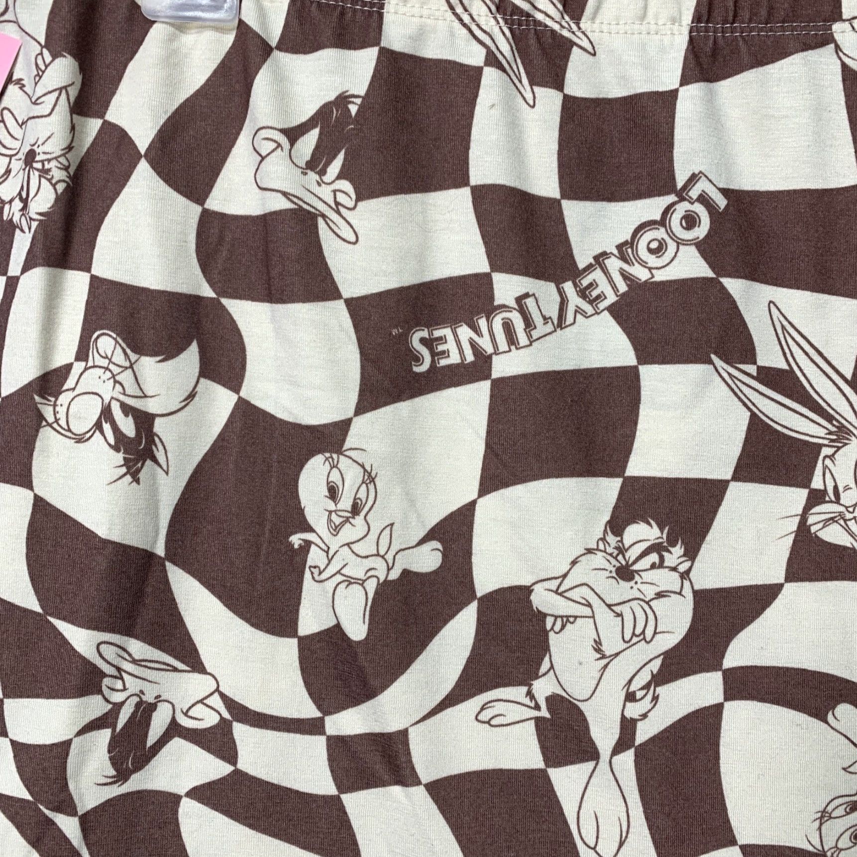 Vintage VINTAGE Looney Tunes Skirt Women’s L Brown & Cream Mini 16 in Bugs Bunny Daffy Tweety Sylvester NWT Clothing Blackout? Size 36" / US 14 / IT 50 - 4 Thumbnail
