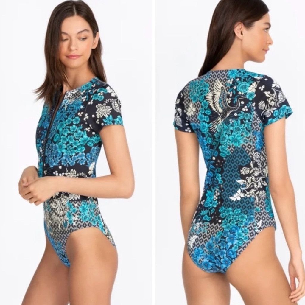 Johnny Was NWT Johnny Was | Blue Fly Neoprene One Piece Swimsuit | S Size ONE SIZE - 4 Thumbnail