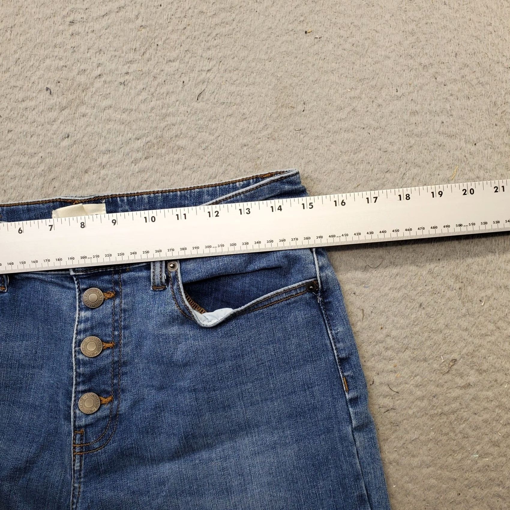Denime Goodthreads Womens Cropped Jeans 29 Blue Denim Wide Leg Button Fly GT19010726 Size 29" - 6 Thumbnail