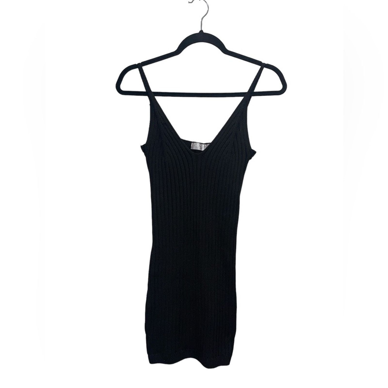 Nordstrom RUMOR Women's Black Rib Knit Vest Top Sz M Size M / US 6-8 / IT 42-44 - 3 Thumbnail