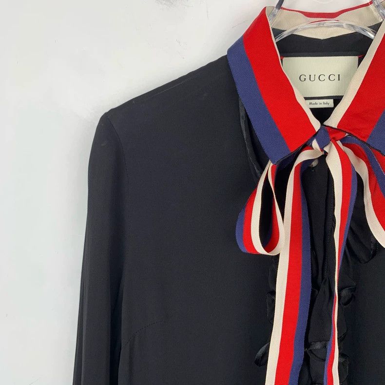Gucci Gucci Size 36 Double G buckle striped tie black mulberry s Size US XXS / EU 40 - 3 Thumbnail