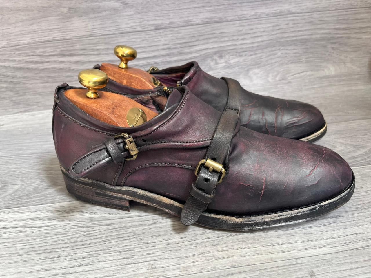 A.S.98 A.S.98 Cracked Leather Veg Tan Derby Avant Garde Shoes Size US 8 / EU 41 - 2 Thumbnail