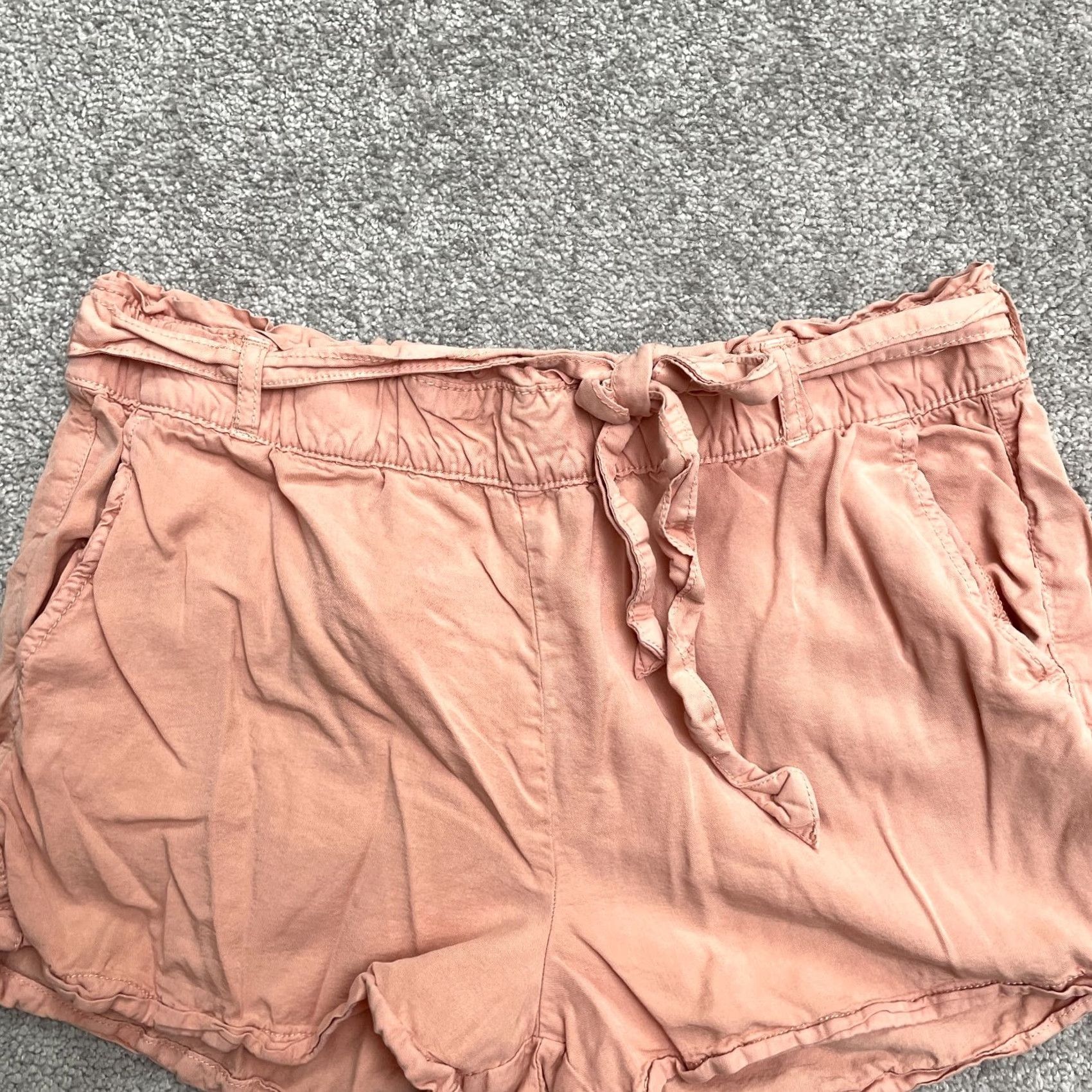 Sanctuary Sanctuary Shorts Womens Paperbag Peach 30x2.5 High Rise Belted Elastic Casual 30 Orange Size 30" / US 8 / IT 44 - 3 Thumbnail
