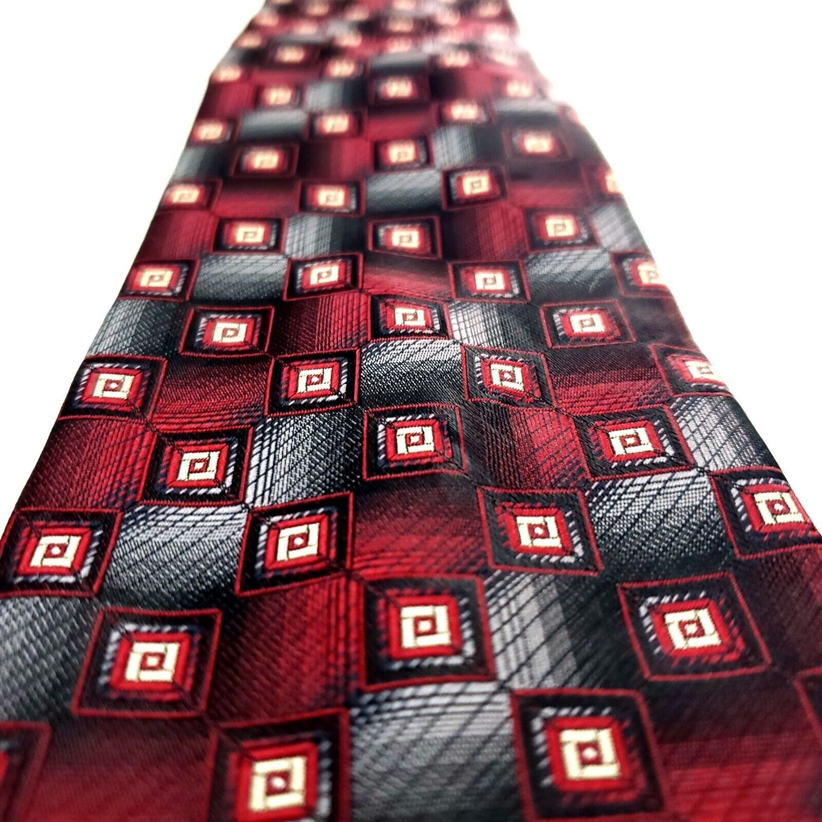 Croft & Barrow Croft Barrow Polyester Tie Red Geometric Skinny Gray Size ONE SIZE - 2 Thumbnail