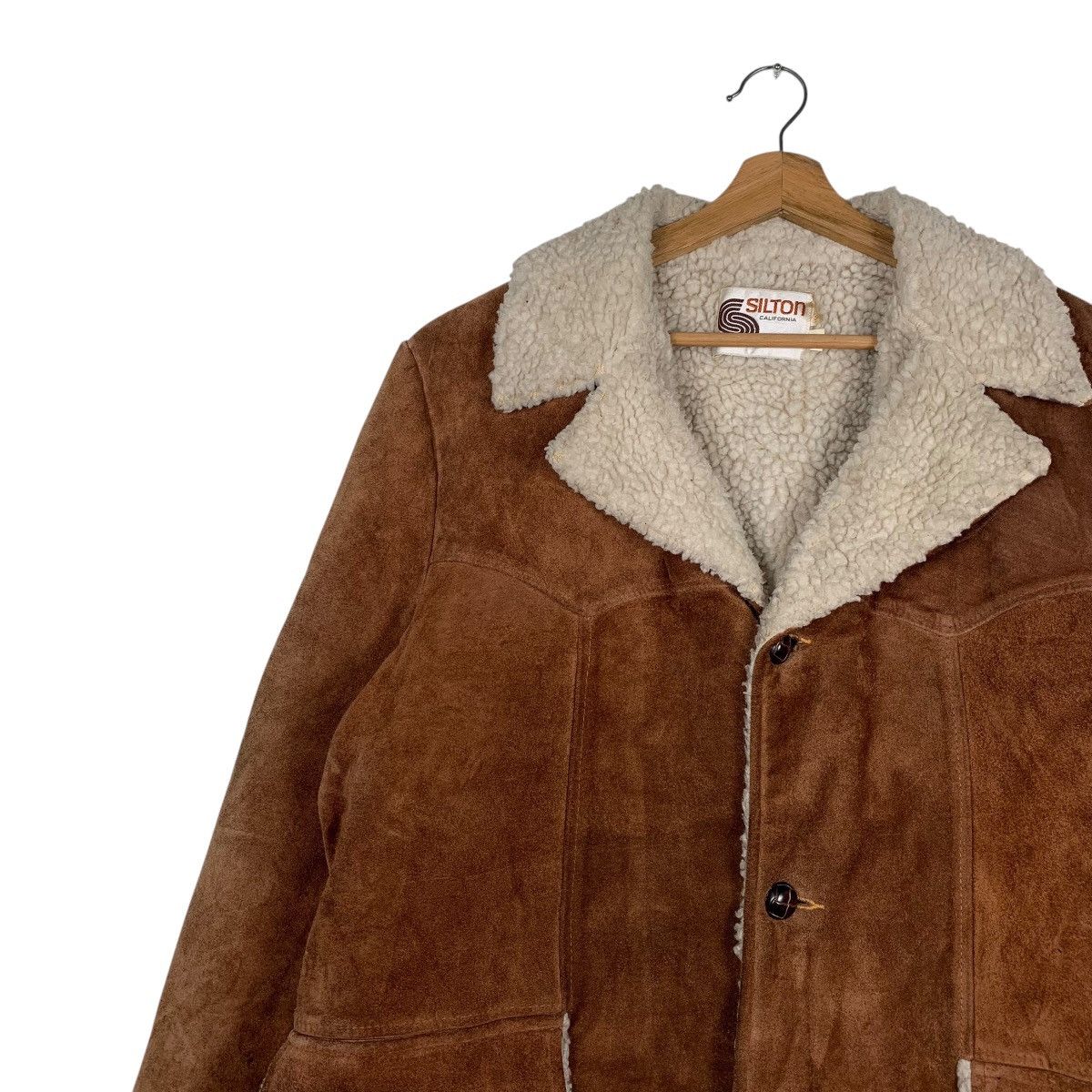 Other Vintage Silton Shearling Suede Leather Jacket Size US L / EU 52-54 / 3 - 6 Thumbnail