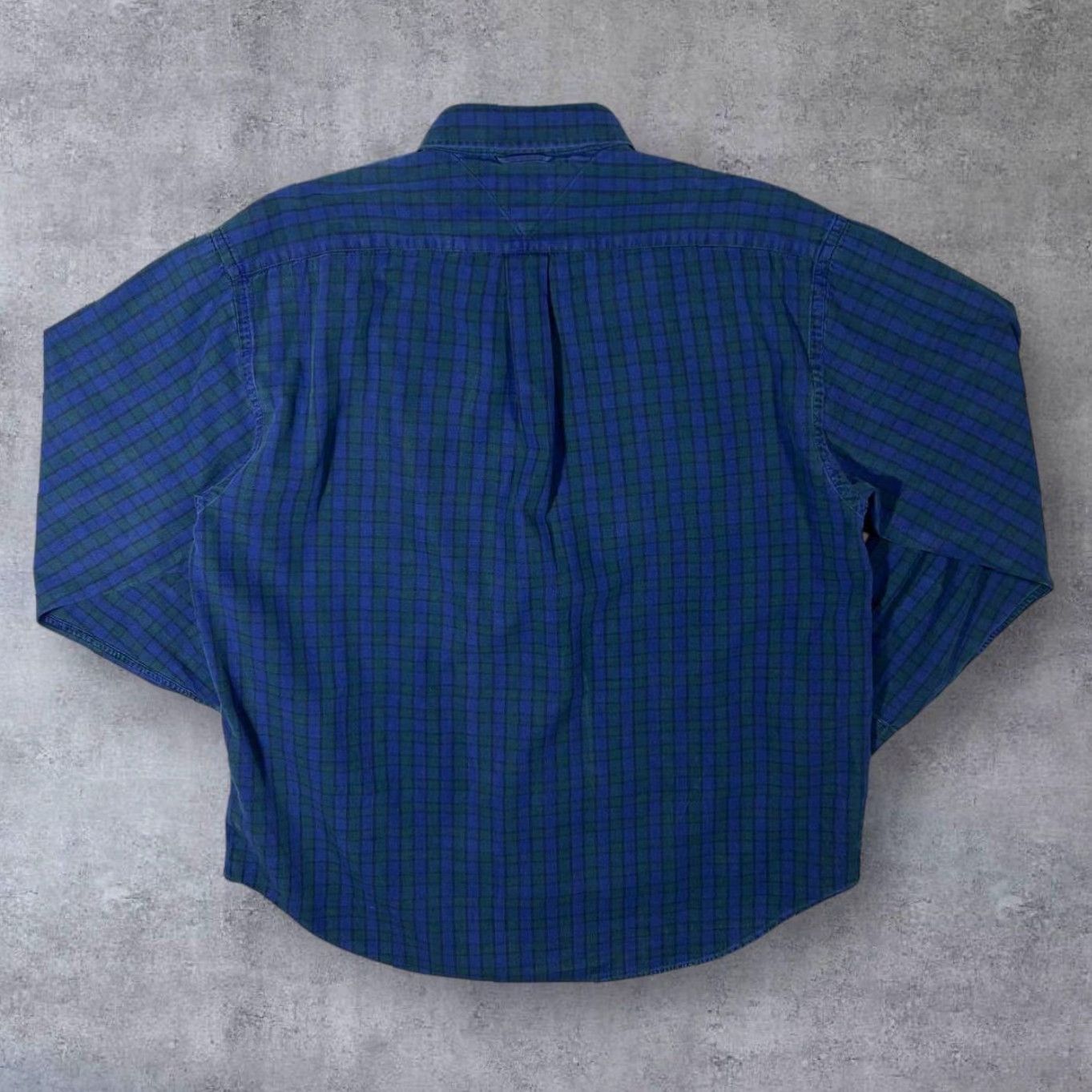 Tommy Hilfiger VINTAGE Tommy Hilfiger Shirt Button-Down XL Multicoloured Navy Green Tartan Check Crest Logo Long Sleeve Bedigi? Size US XL / EU 56 / 4 - 2 Thumbnail