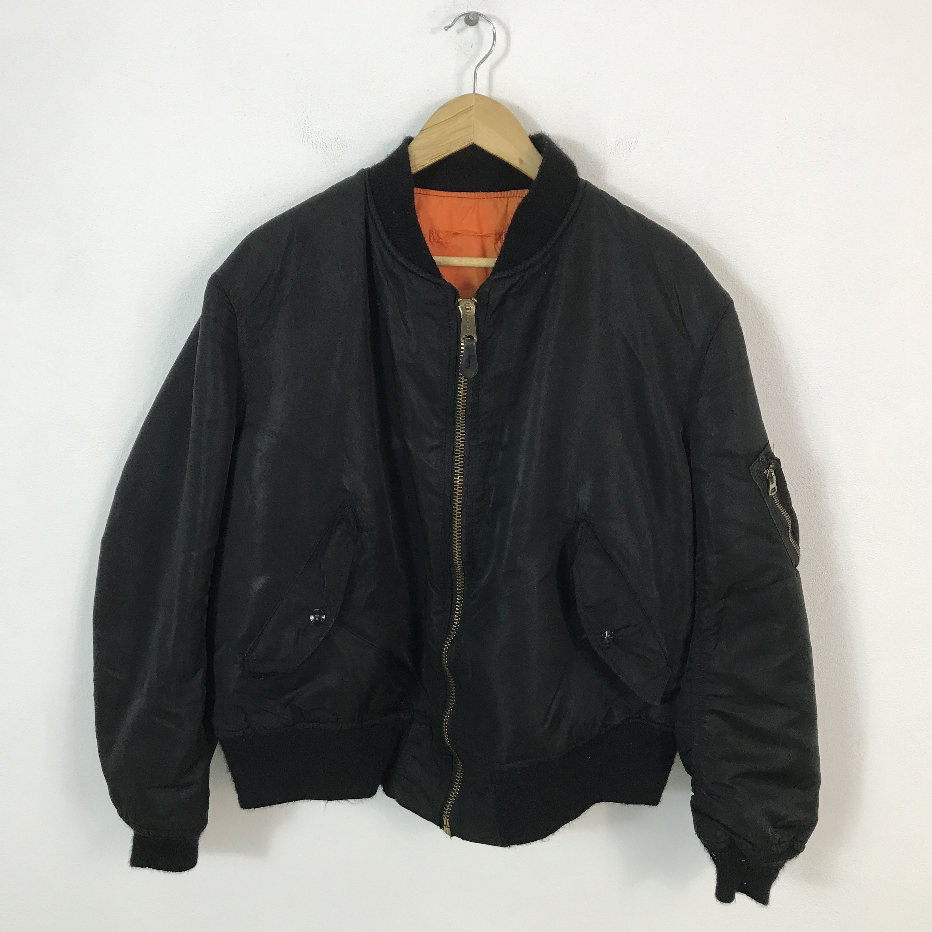 Alpha Industries × Vintage Alpha Industries Bomber jacket flyers man ma1 black jacket Size US XXL / EU 58 / 5 - 1 Thumbnail