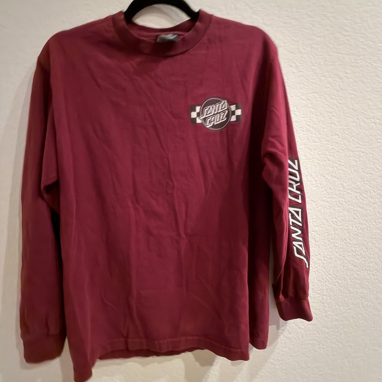 Santa Cruz Skateboards Santa Cruz Long Sleeve Shirt Maroon Checker Logo M Y2K Size US M / EU 48-50 / 2 - 1 Thumbnail