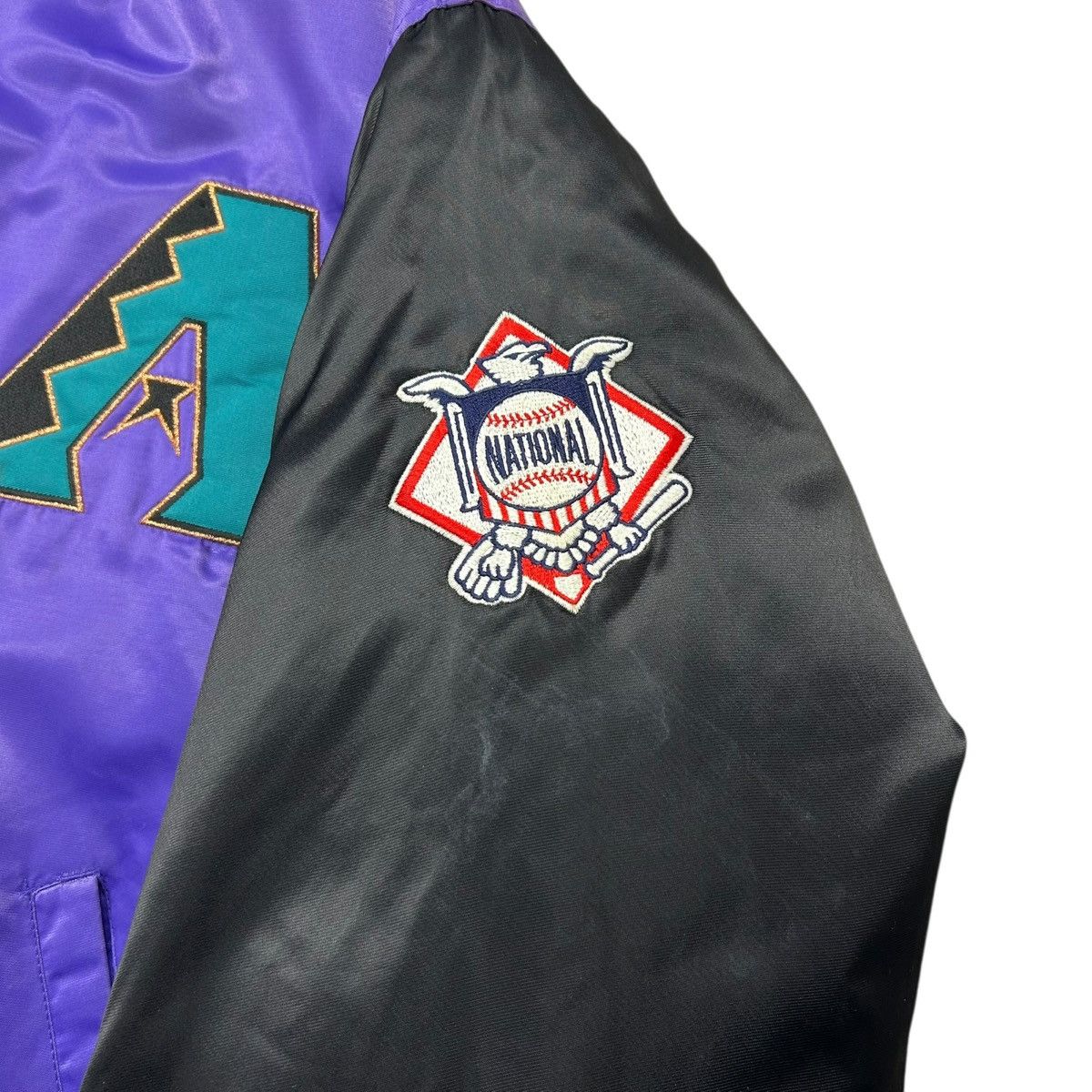 MLB VTG 90s ARIZONA DIAMONDBACKS STARTER SATIN BOMBER JACKET Size US L / EU 52-54 / 3 - 3 Thumbnail