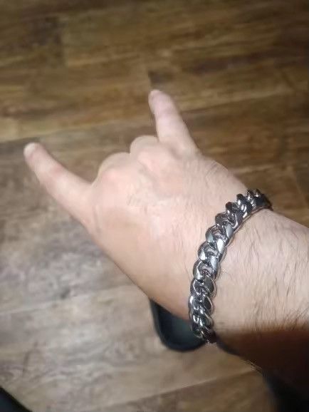 Jewelry 12 mm + 22 cm Cuban Chain Bracelets Size ONE SIZE - 10 Thumbnail