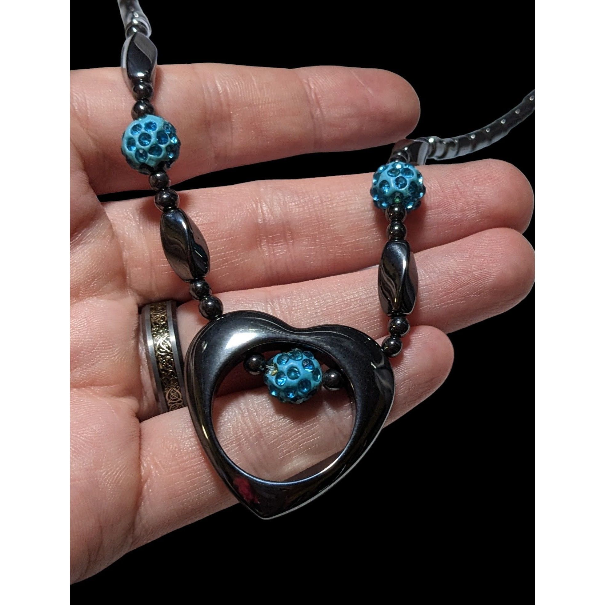 Other Hematite Open Heart Beaded Pendant Necklace Size ONE SIZE - 5 Thumbnail