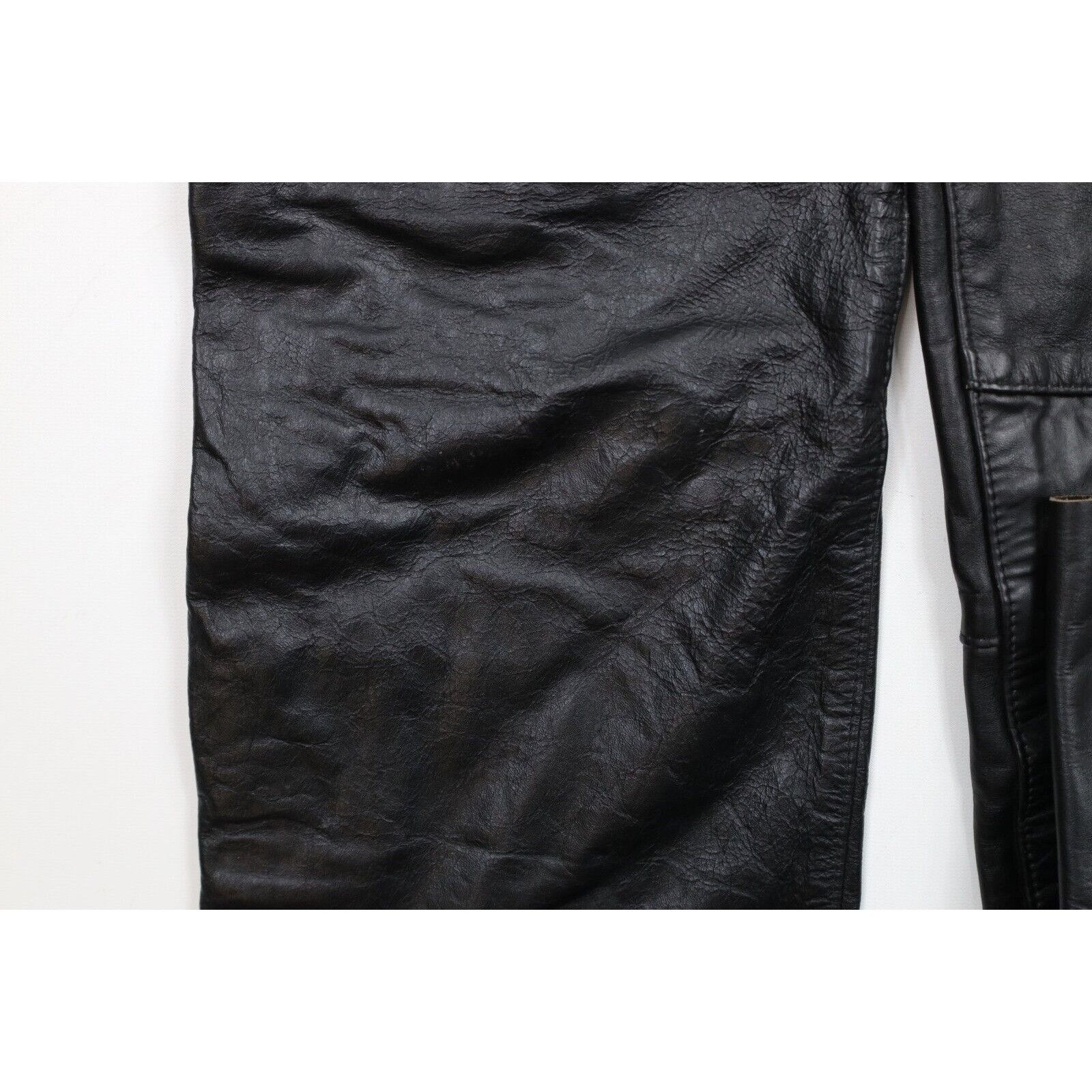 Vintage Vintage 70s Streetwear Distressed Leather Motorcycle Chaps Size US 30 / EU 46 - 7 Thumbnail