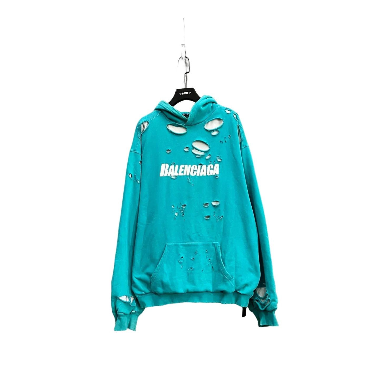 Balenciaga Balenciaga Distressed Logo Hoodie Size M Size US M / EU 48-50 / 2 - 1 Thumbnail