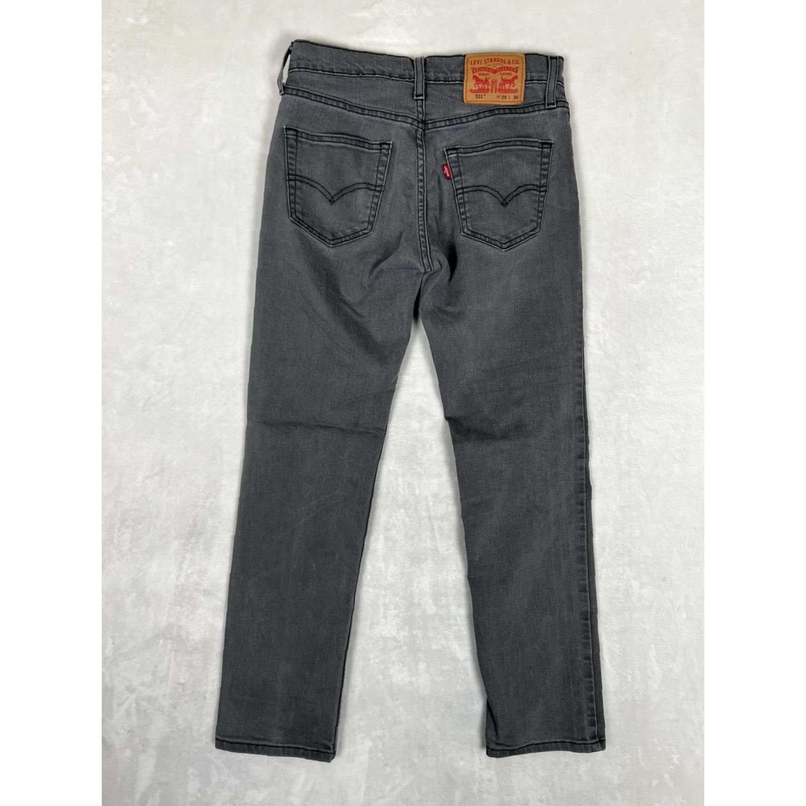 Levi's Levi's 511 Jeans Mens Slim Tapered Stretch Cotton Denim Charcoal Wash Gray 29x30 - Regular Fit Pants Size US 29 - 6 Thumbnail