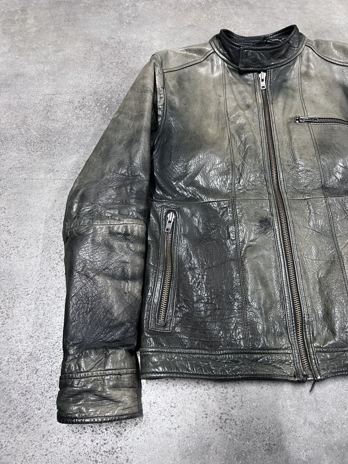 Vintage Rare Faded Real Leather Biker Avant Garde Jacket Size US M / EU 48-50 / 2 - 3 Thumbnail
