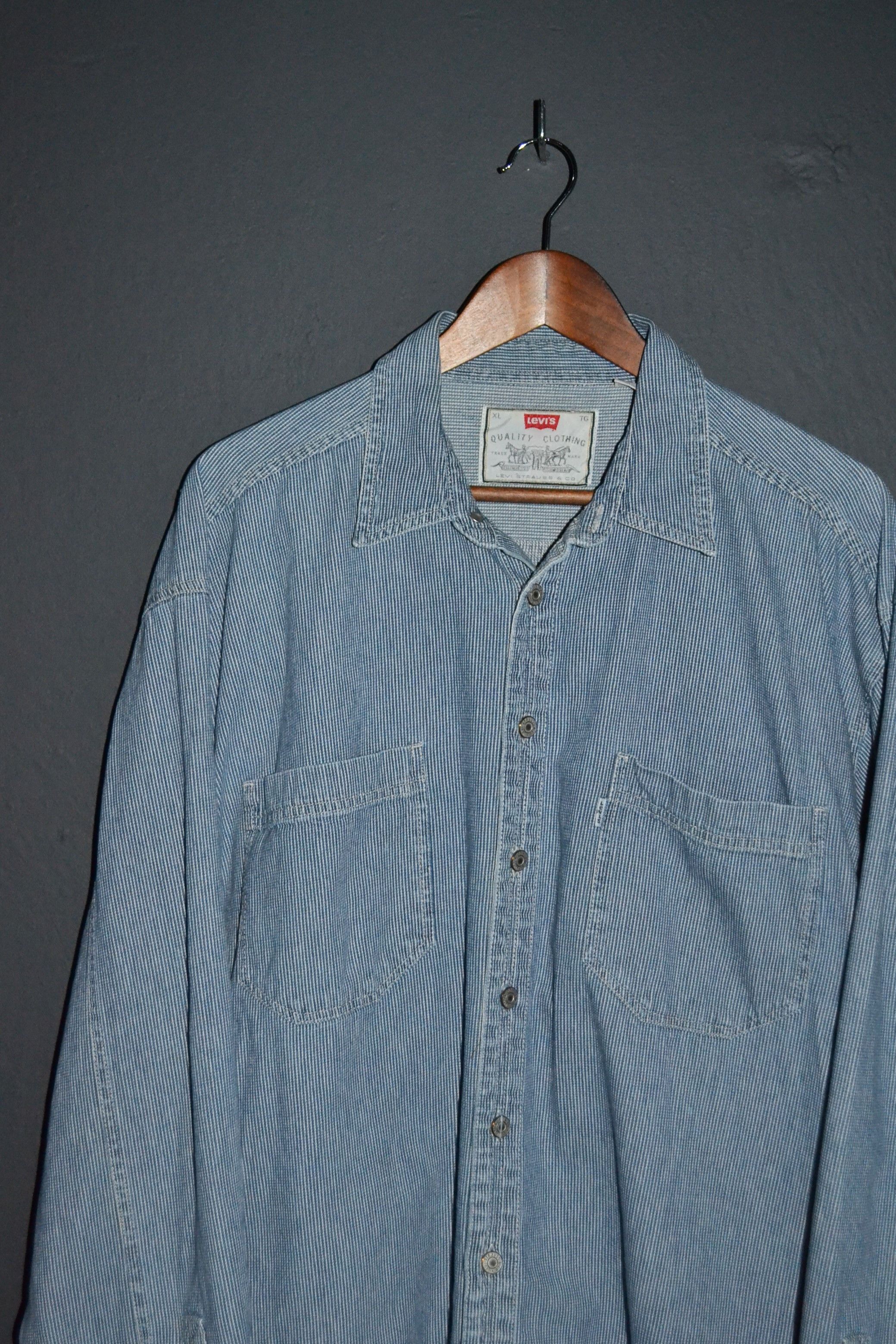 Levi's Levi's Vintage 1990s Shirt Striped XL Oversized Size US XL / EU 56 / 4 - 2 Thumbnail
