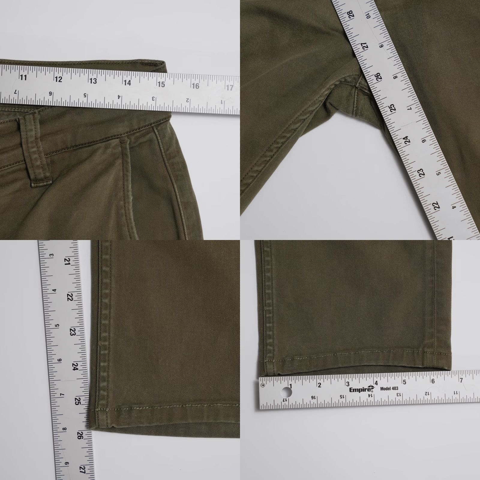 Nudie Jeans Nudie Jeans Slim Chino Pants Mens 30 x 34 Olive Green Slim Fit Trousers Casual Workwear 30 in Waist Mens Size US 30 / EU 46 - 8 Thumbnail