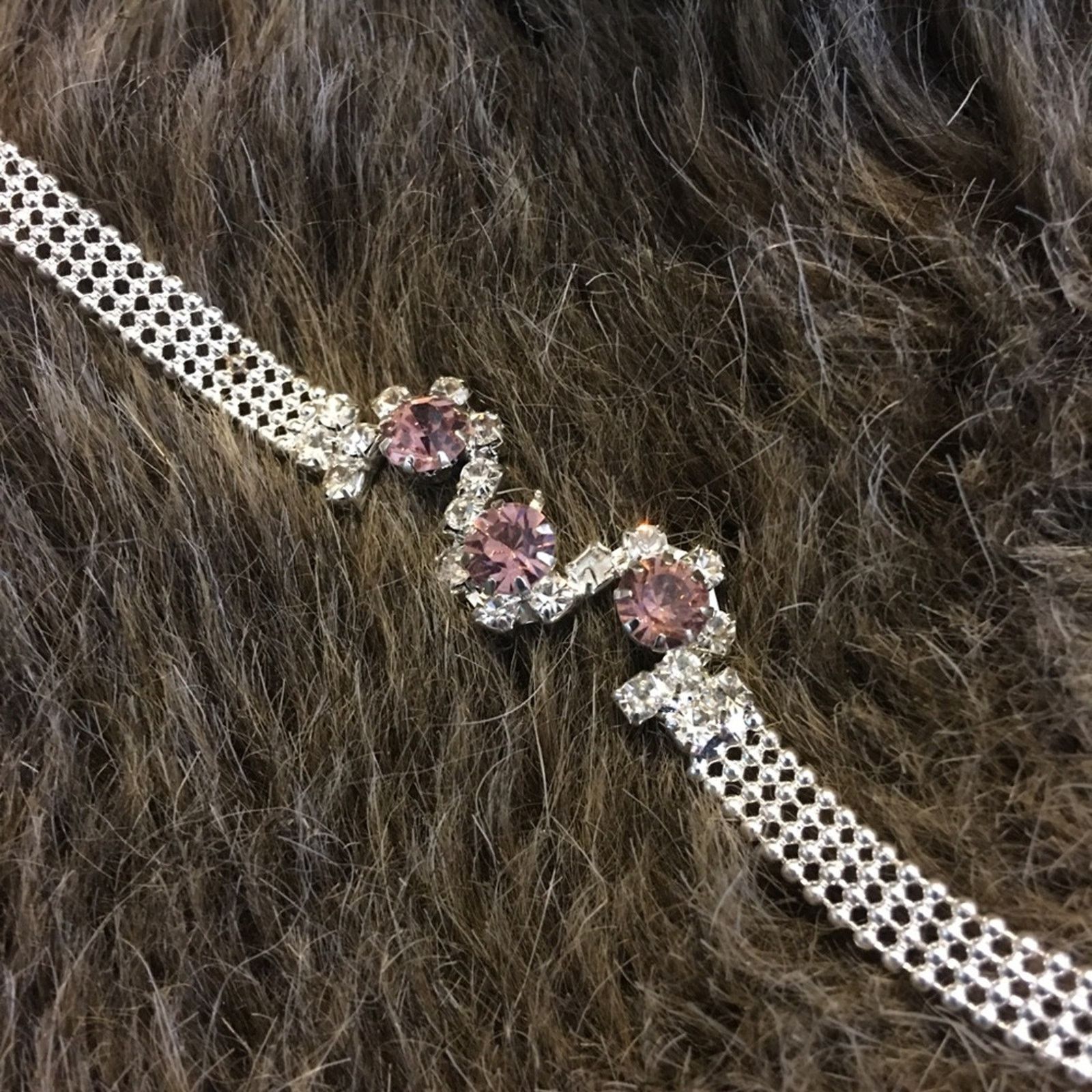 Jewelry Light purple & clear rhinestone ball mesh bracelet Size ONE SIZE - 6 Thumbnail