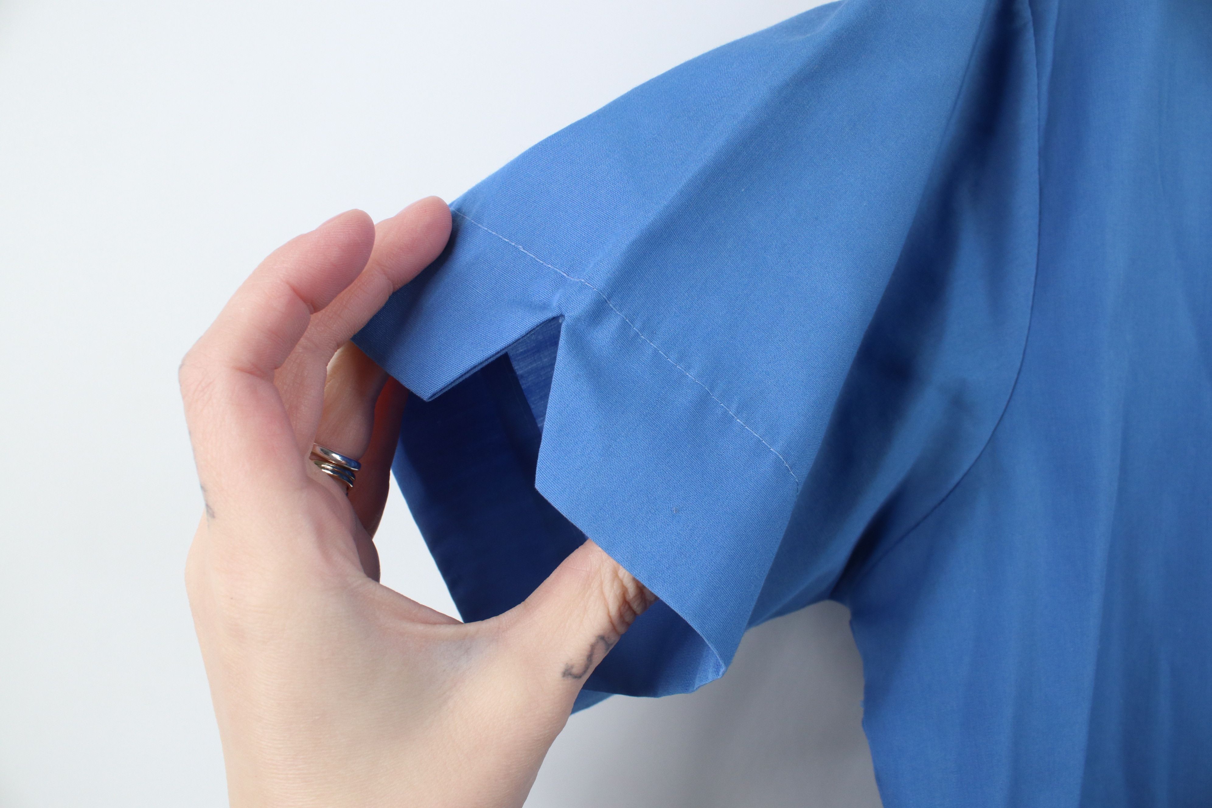 Vintage Vintage 70s Streetwear Collar Short Sleeve Button Shirt Blue Size US M / EU 48-50 / 2 - 7 Thumbnail