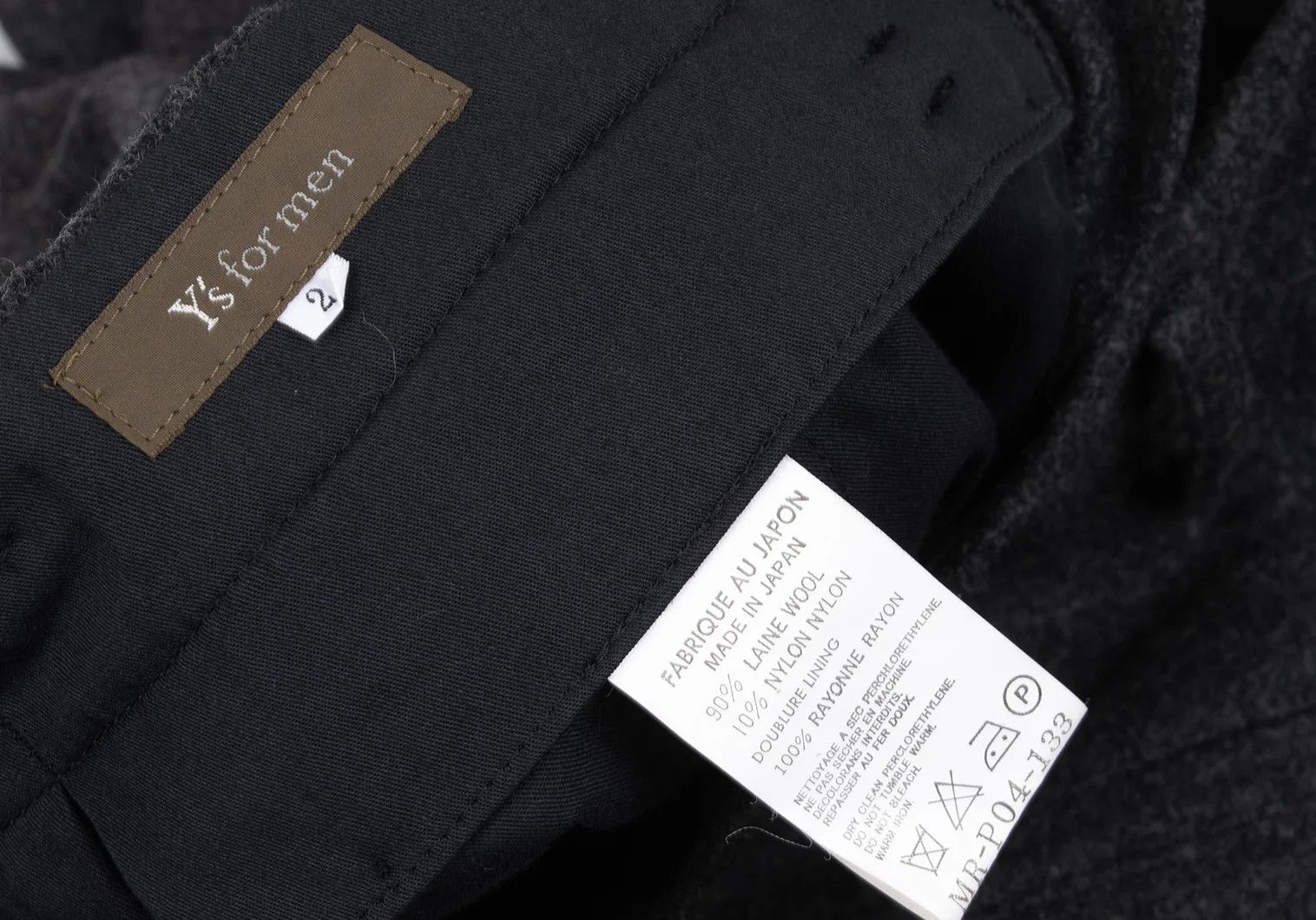 Y's for Men Melton Wool Two-Tuck Pants in Gray Size US 32 / EU 48 - 11 Thumbnail