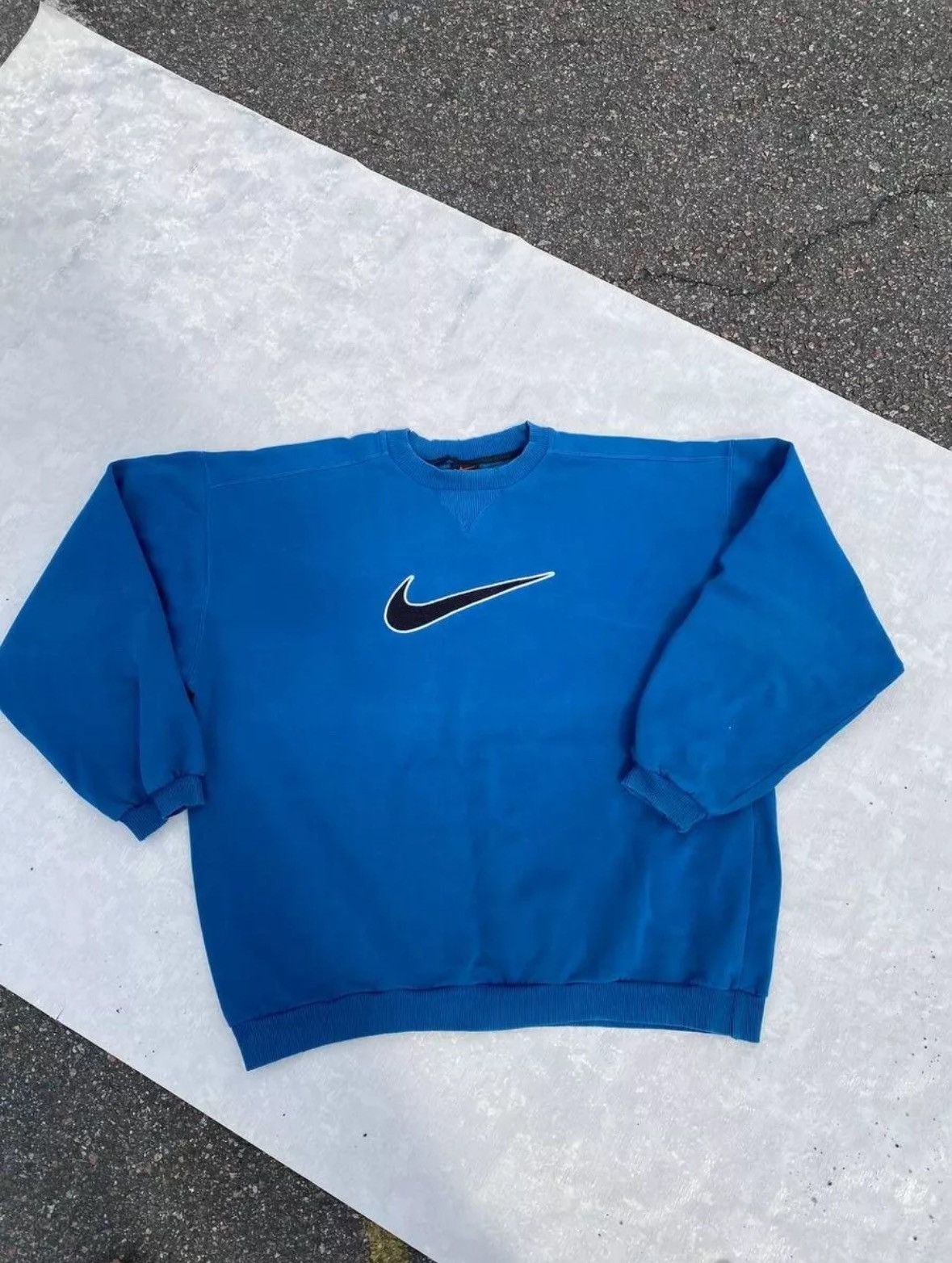 Nike × Vintage Vintage Nike Sweatshirt Big Swoosh Rare 90’s Embroidered Size US XL / EU 56 / 4 - 1 Thumbnail