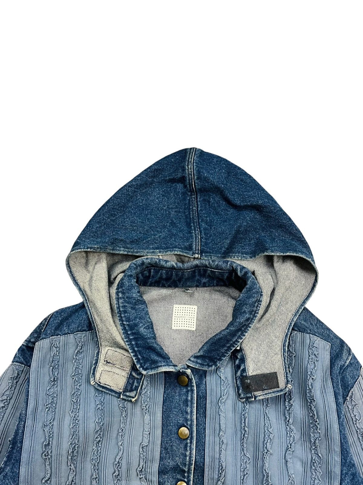 20471120 1980s Isao Kaneko - Ruffle Denim Bono Jacket Size US L / EU 52-54 / 3 - 7 Thumbnail