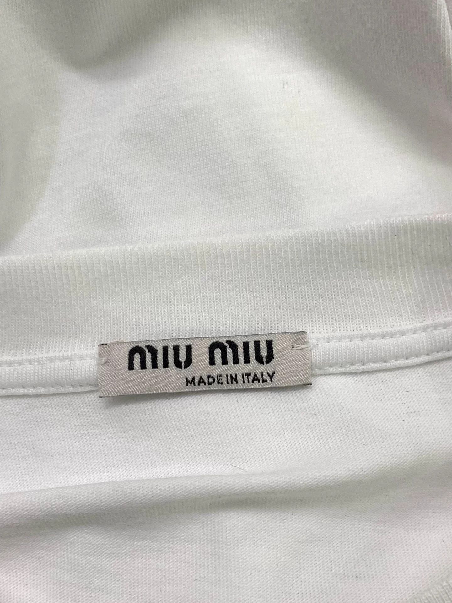 Miu Miu MIU MIU white print short-sleeve T-shirt S new Size S / US 4 / IT 40 - 4 Thumbnail