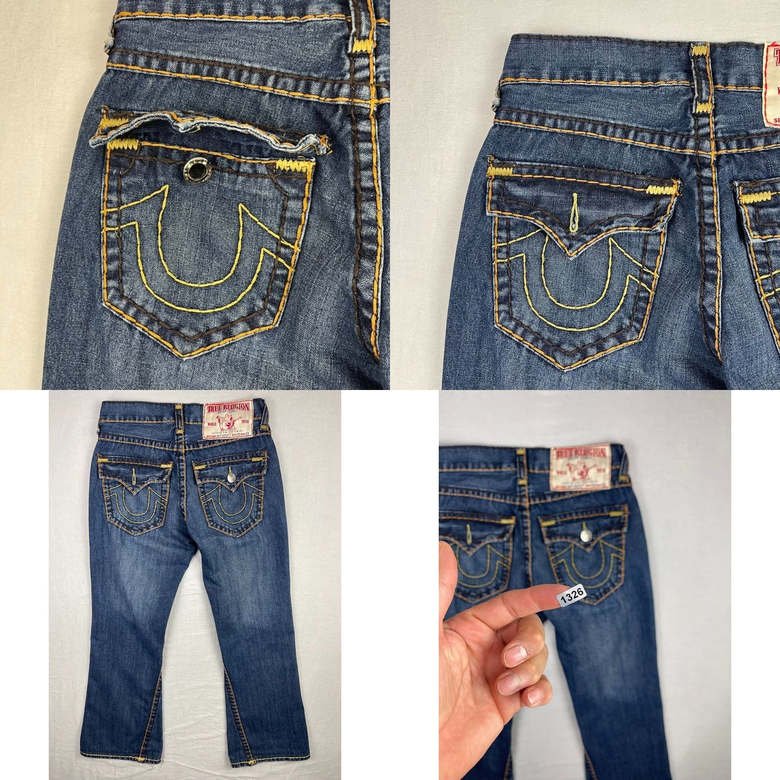 True Religion VINTAGE True Religion Jeans Mens 30x33 Joey Super T Flared Dark USA 5-Pocket Zipper Button Logo Blue Denim Cotton Jeans Mens Size US 30 / EU 46 - 10 Thumbnail
