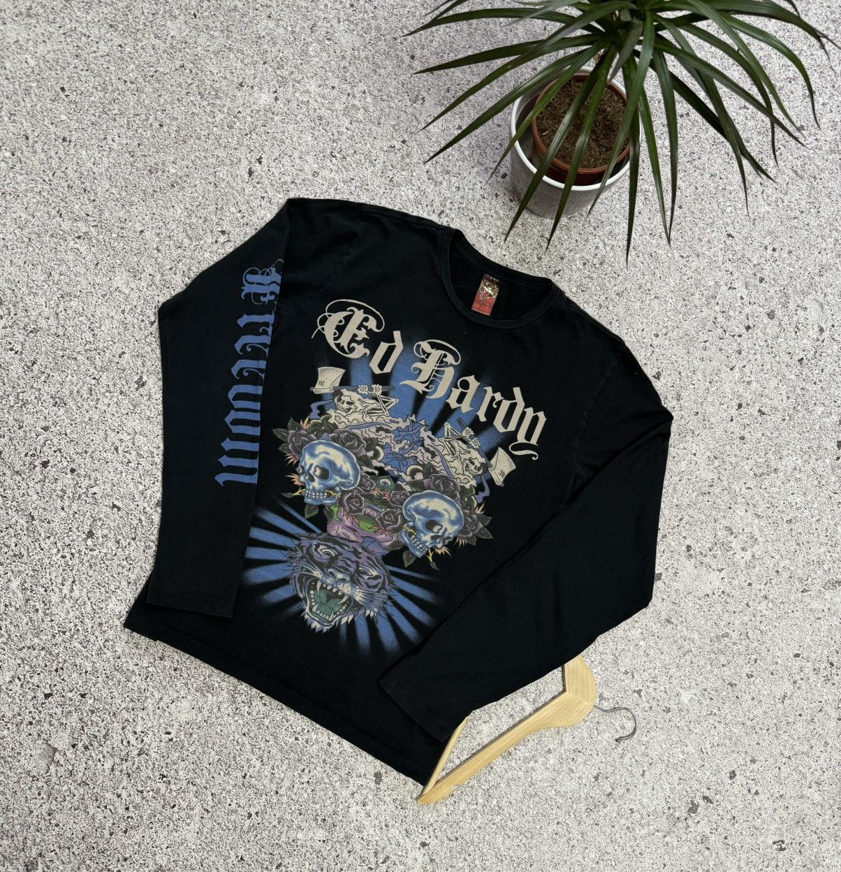 Christian Audigier × Ed Hardy Ed Hardy By Christian Audigier Longsleeve T-Shirt Y2K Hype Size US L / EU 52-54 / 3 - 1 Thumbnail