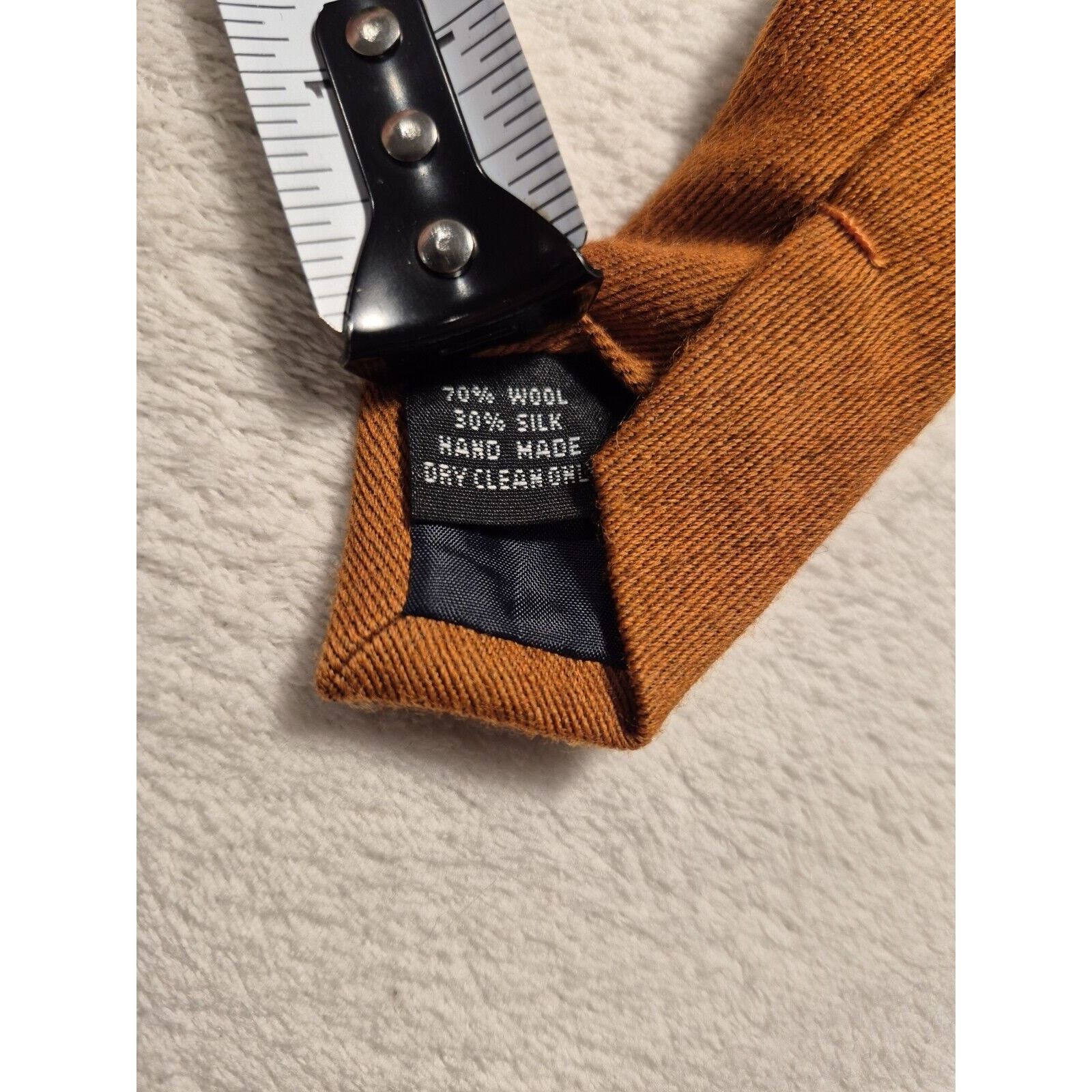 The Tie Bar The Tie Bar Thin Skinny Slim Wool & Silktie Orange 58x2.5 Size 38 - 9 Thumbnail