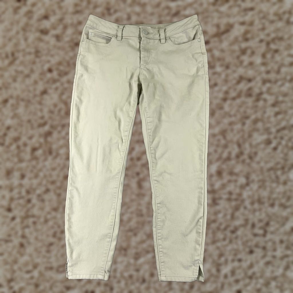 Vintage LC Lauren Conrad Jeans Women 4 Beige Denim Skinny Crop 27x24 Cotton Blend Low Rise 5-Pocket Size 27" / US 4 / IT 40 - 1 Thumbnail