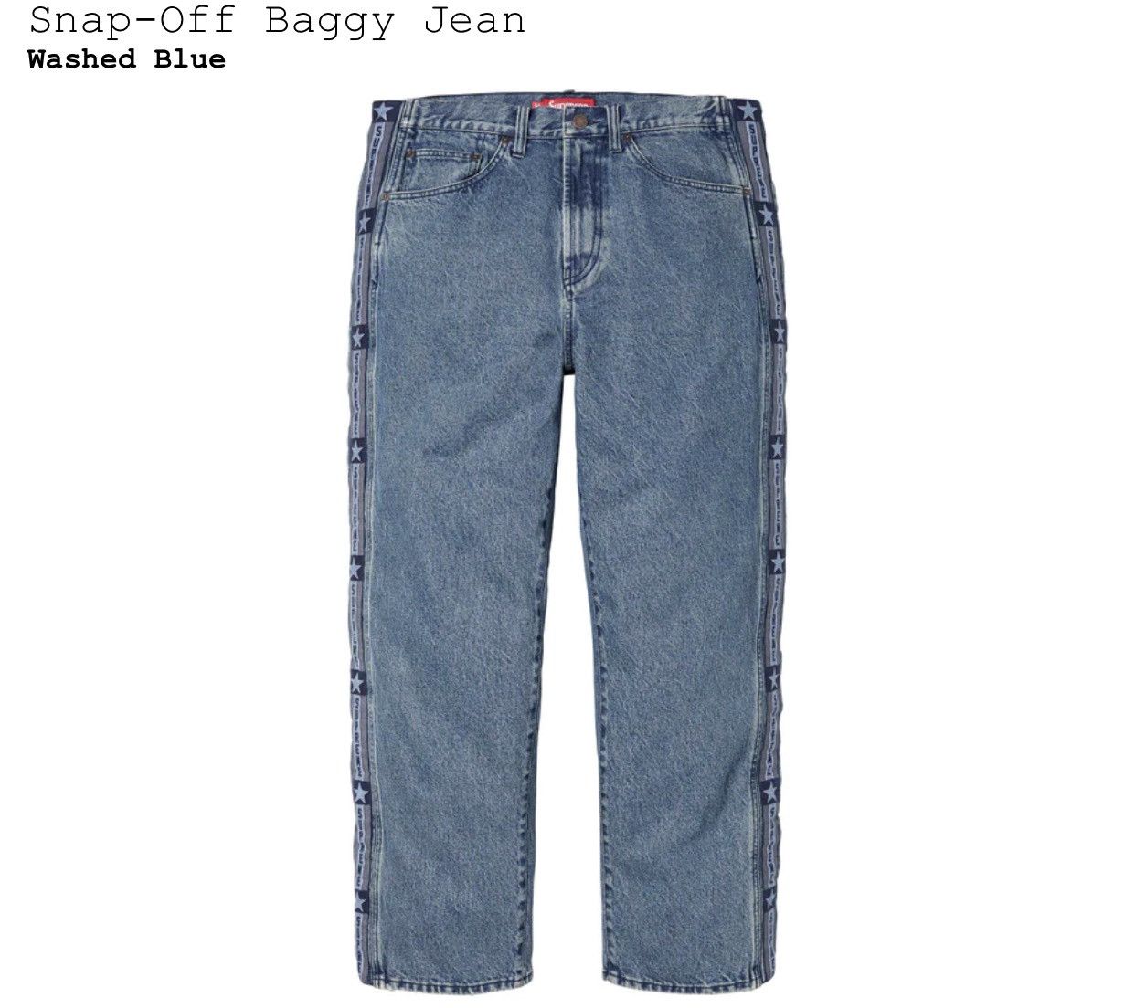 パンツ Supreme Snap-Off Baggy Jean 30 Buy Supreme Snap-Off Baggy Jean 'Washed Blue' - FW23P37 WASHED