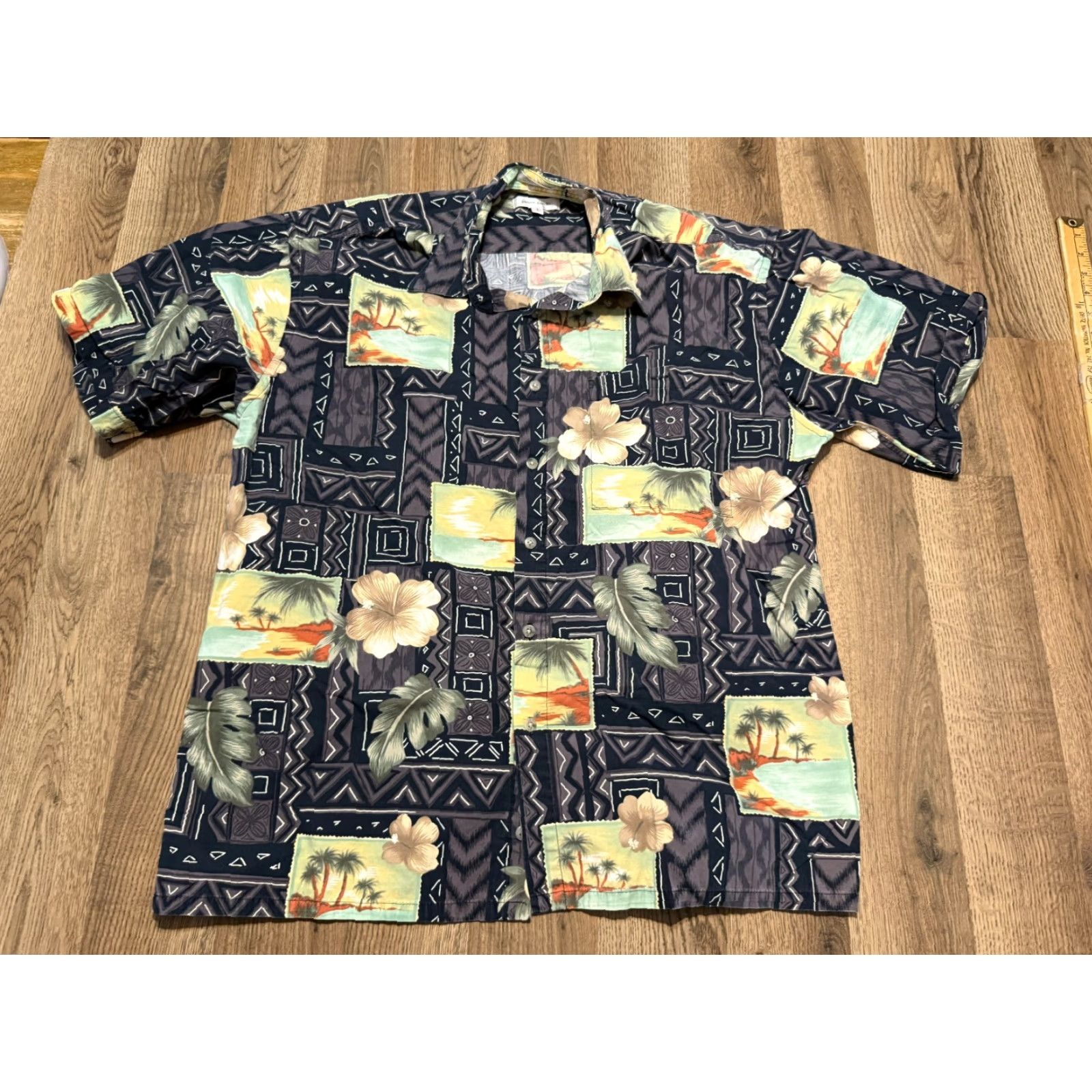 Pierre Cardin Pierre Cardin Shirt Men Multicolor Floral Short Sleeve Button Up Casual Cotton Rayon Pocket Hawaii 90s Summer Comfort Reg Large Mens Size US L / EU 52-54 / 3 - 2 Thumbnail