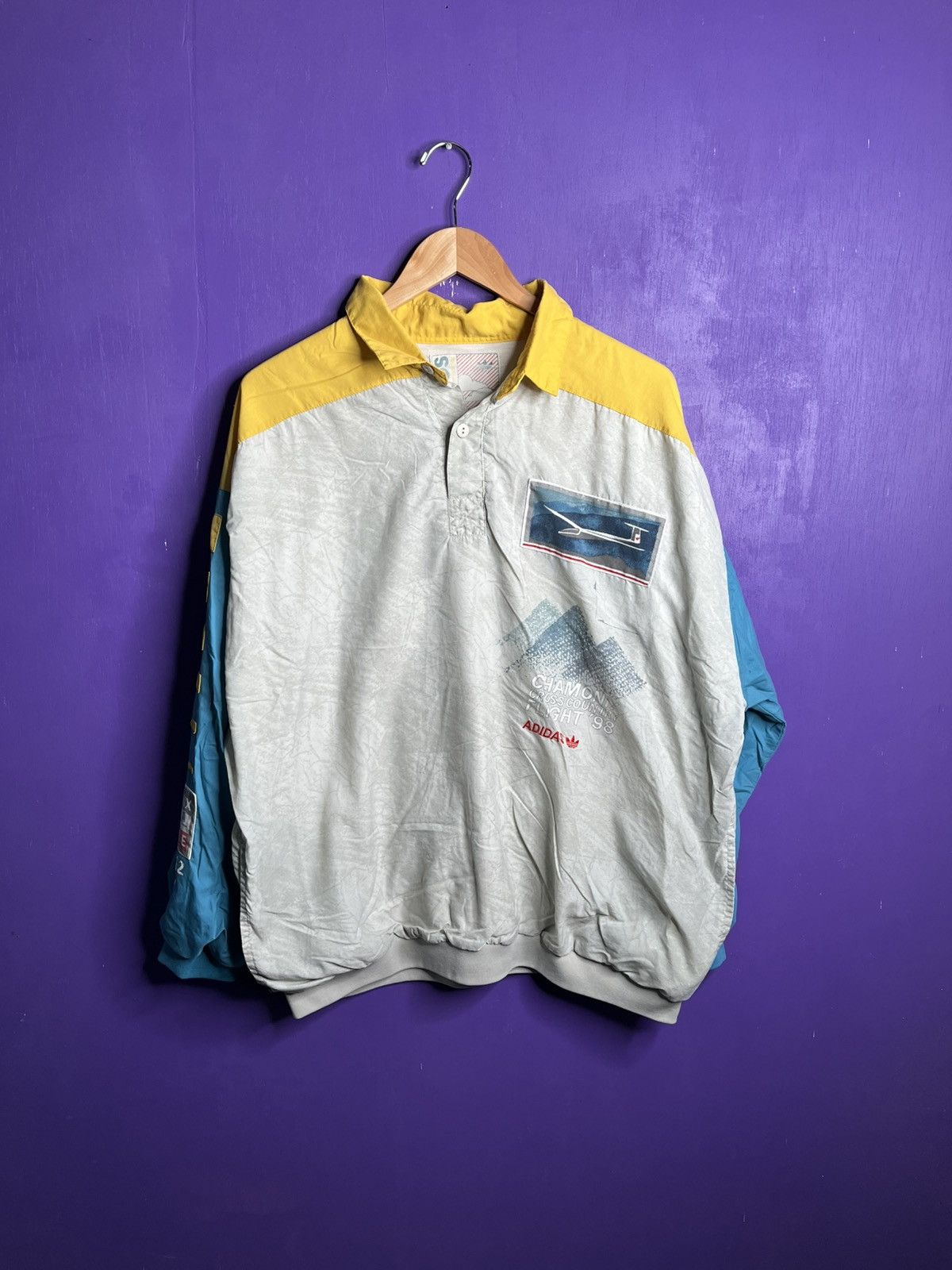 Adidas × Vintage Vintage 1998 Adidas cross country flight sweatshirt Size US XL / EU 56 / 4 - 1 Thumbnail