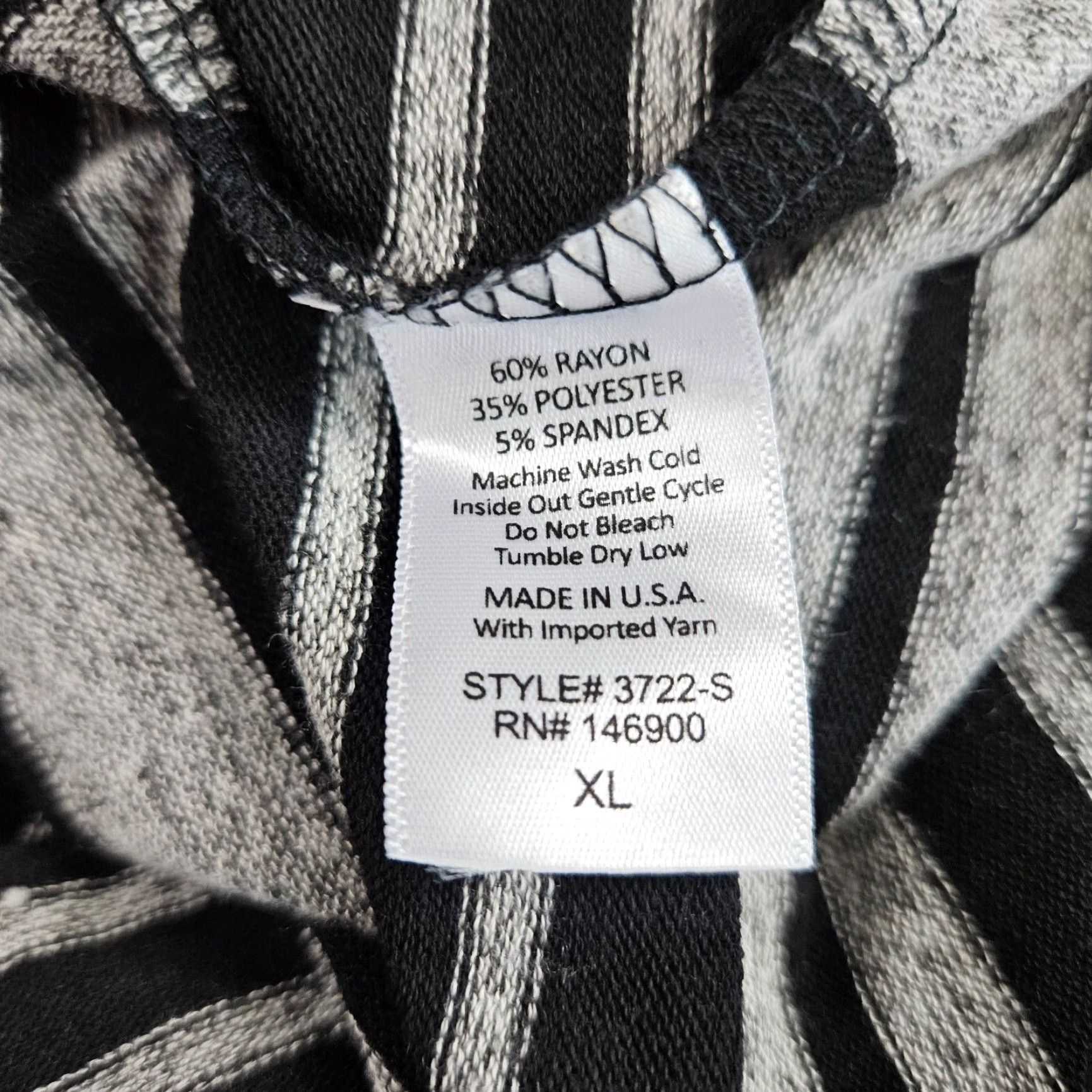 Market Market & Spruce Womens Knit Top XL Black Gray Stripe 3/4 Sleeve Scoop Neck Blouse Womens XL Knit Top Black Gray Stripe Size XL / US 12-14 / IT 48-50 - 5 Thumbnail
