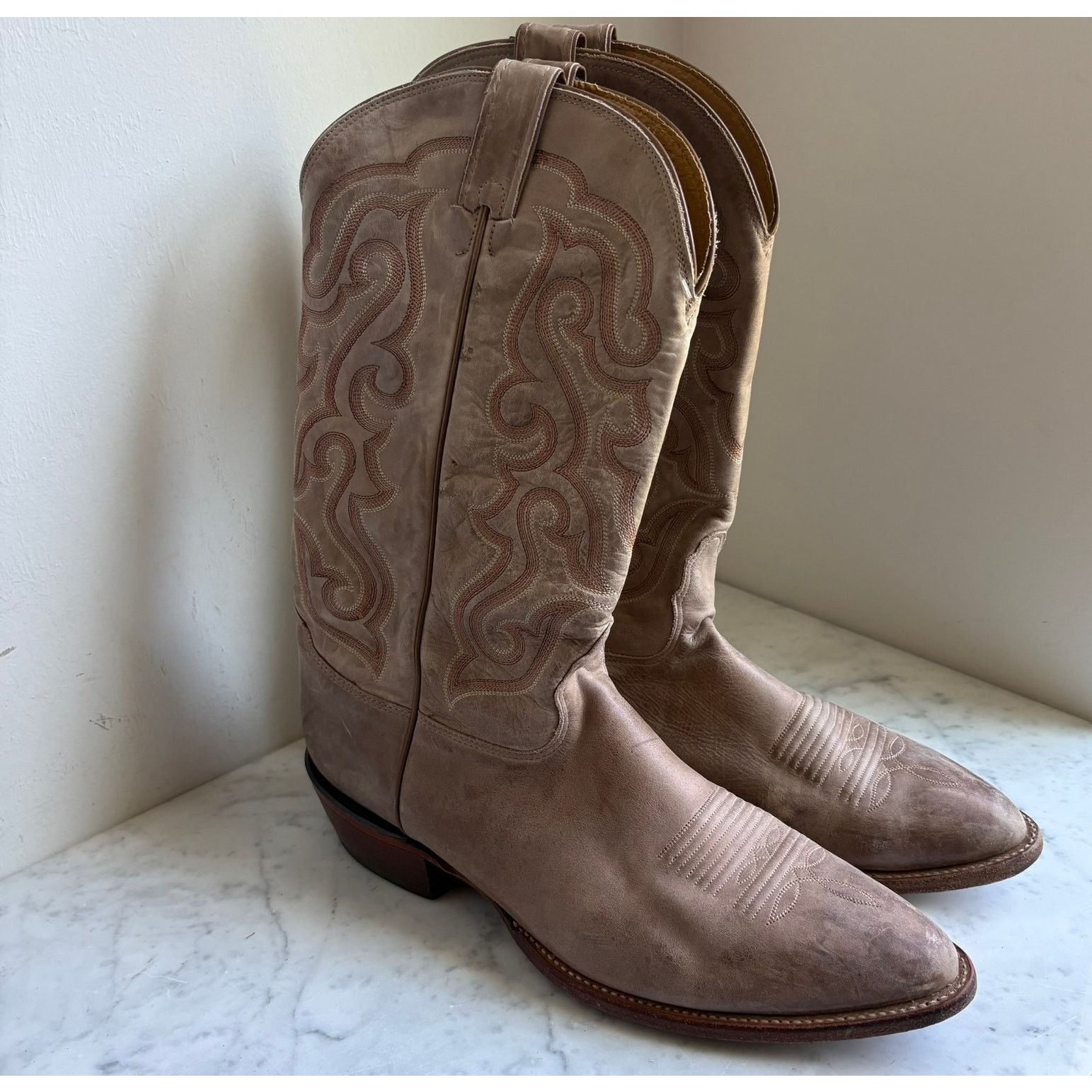 Nocona Handcrafted USA Western Boots Distressed Leather