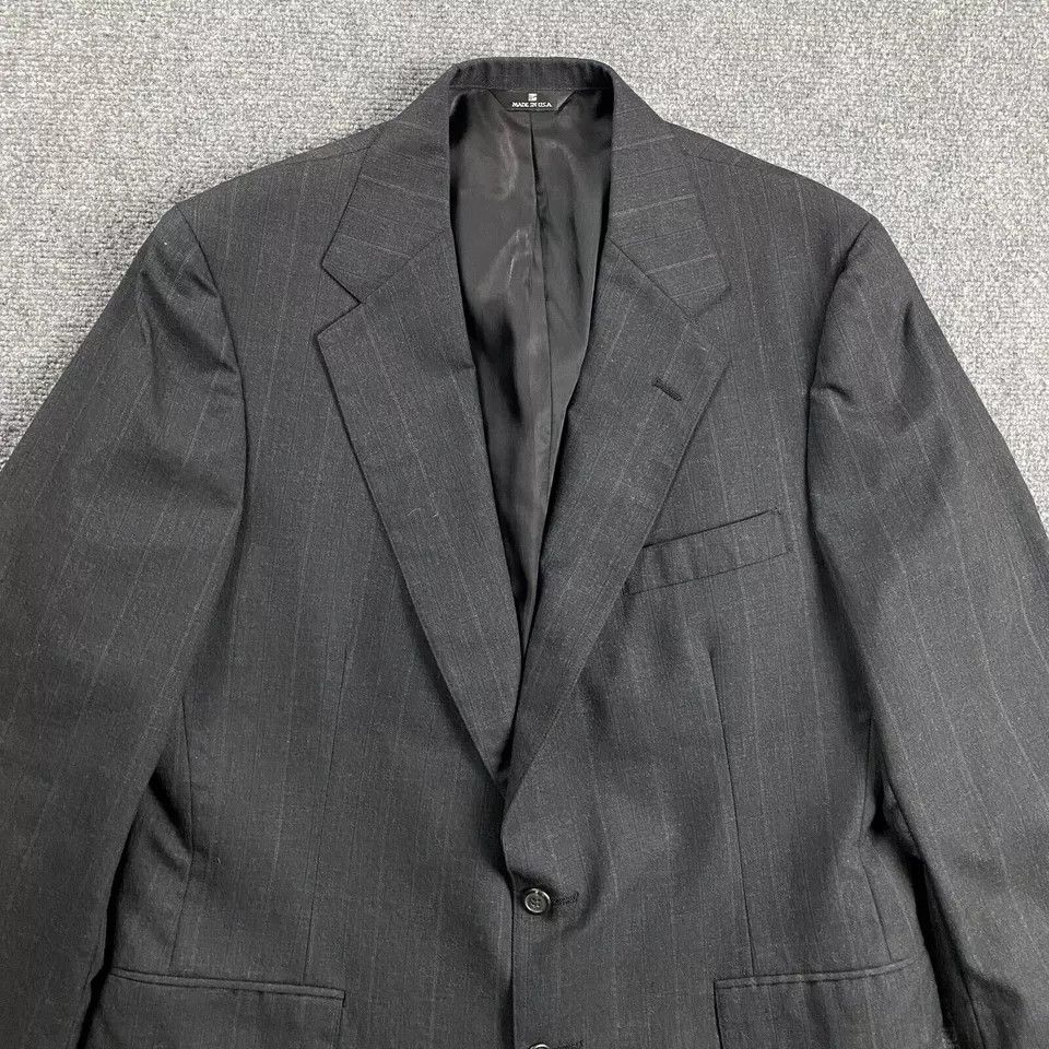 Vintage Polo University Club Blazer Men's 44R Striped Suit Jacket Size 44R - 2 Thumbnail