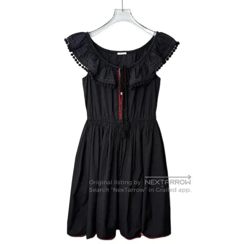 Miu Miu Miu Miu Black Cotton Blend Dress Size L . Size L / US 10 / IT 46 - 1 Thumbnail