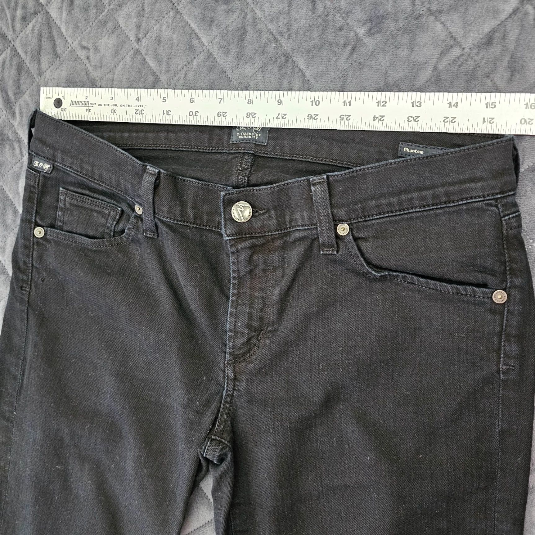 Citizens Of Humanity Citizen of Humanity Denim Black Phantom Cropped Skinny Jeans 27 Women Cropped Slim Denim 8.5-10.5 in Black Vintage No) Size 27" / US 4 / IT 40 - 7 Thumbnail