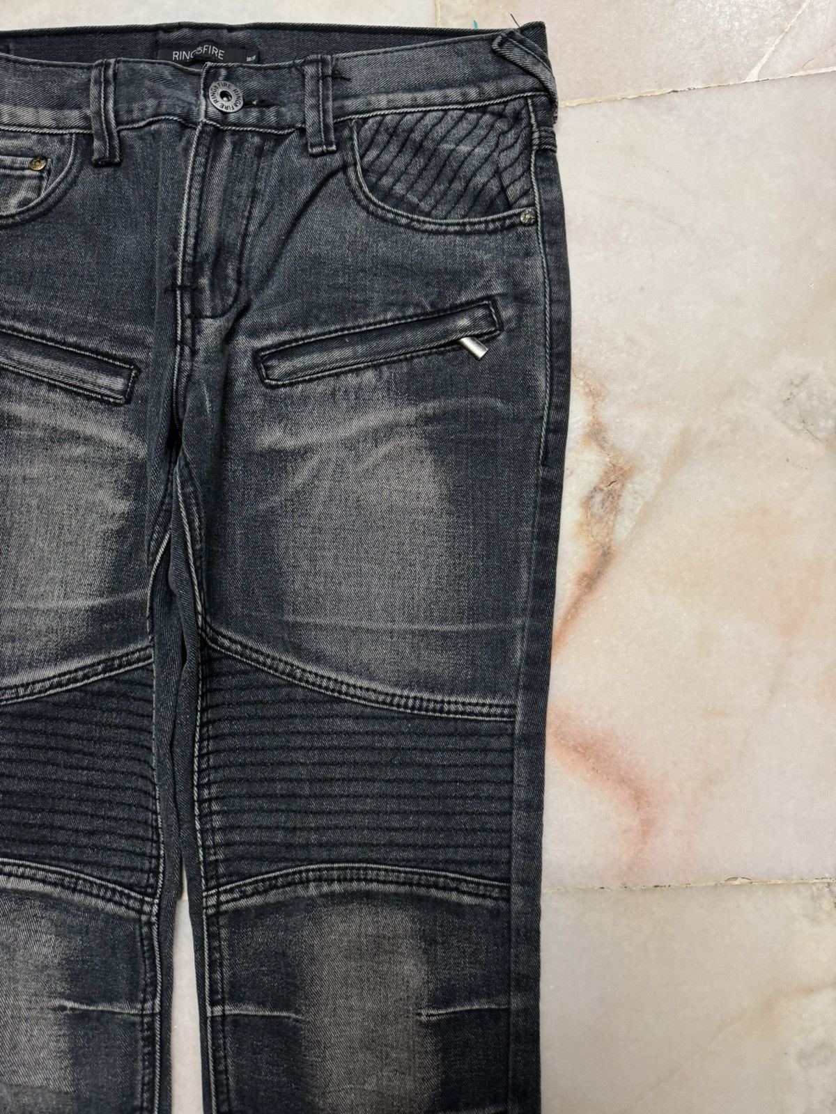 Japanese Brand 💥SLIM STRAIGHT BALMAIN INSPIRED BIKER DENIM JEAN BY JAPANESE Size US 31 - 5 Thumbnail