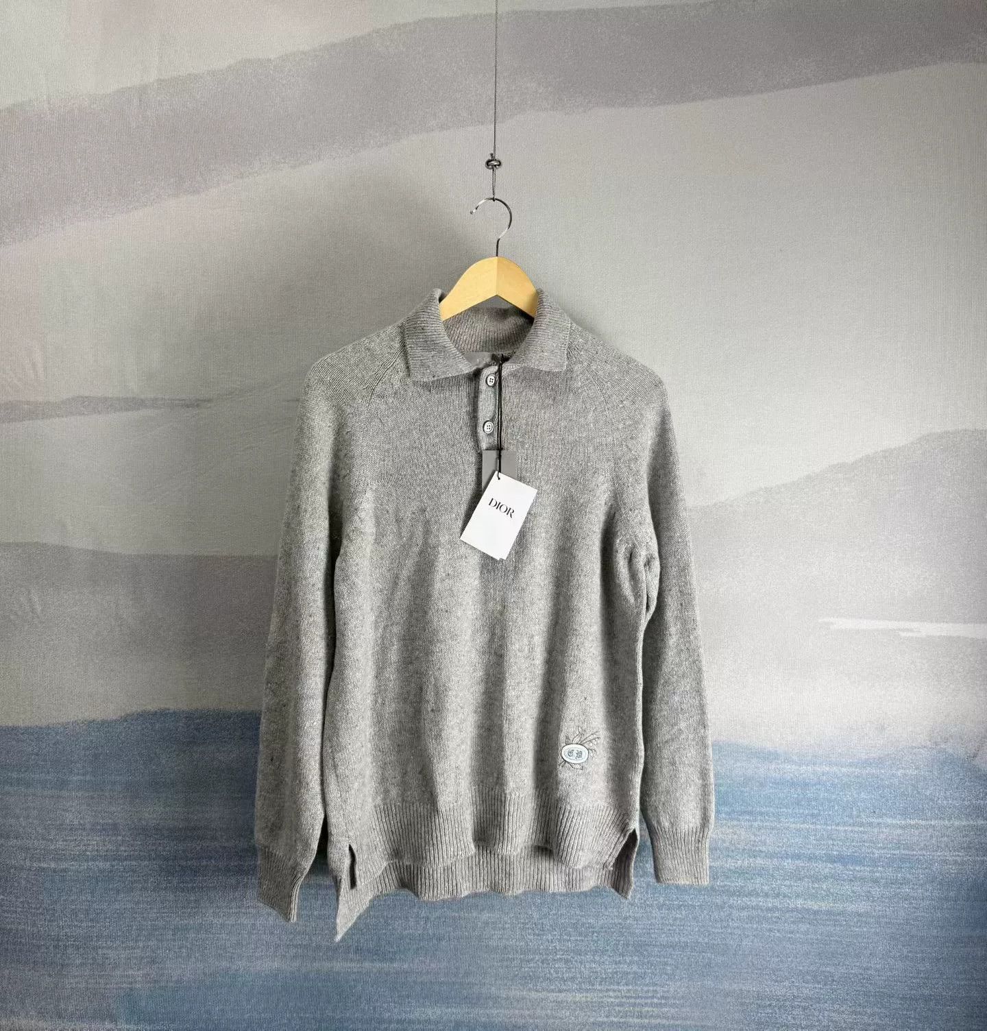 Dior Dior Embroidered Cashmere Polo Sweater Size S Size US S / EU 44-46 / 1 - 1 Thumbnail